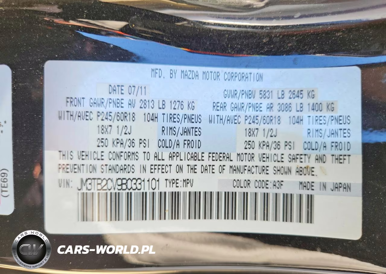 2011 Mazda Cx-9 VIN:JM3TB2CV9B0331101 - 13