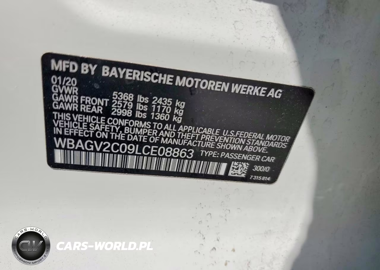 2020 BMW 840I VIN:WBAGV2C09LCE08863 - 13