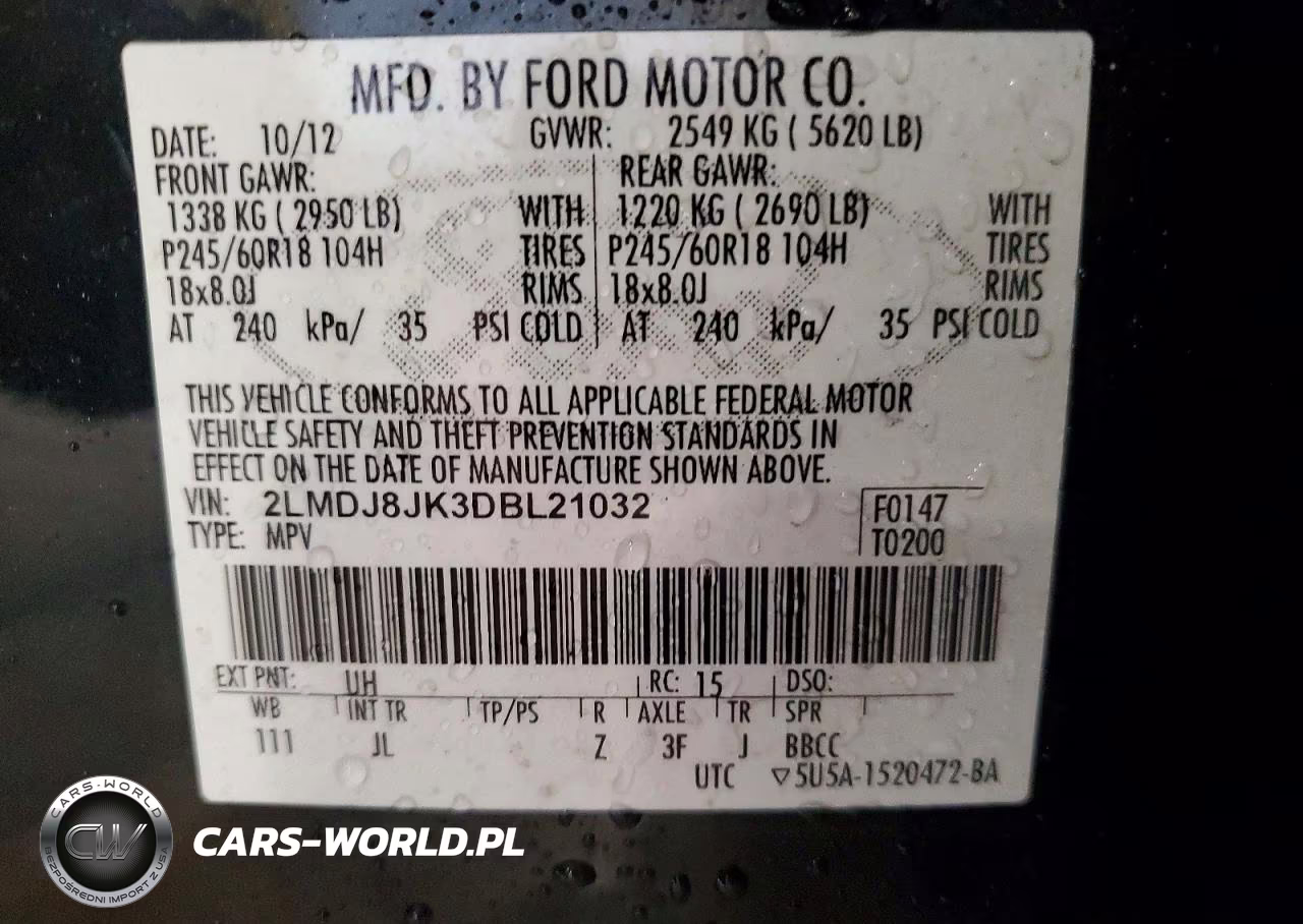 2013 Lincoln Mkx VIN:2LMDJ8JK3DBL21032 - 14