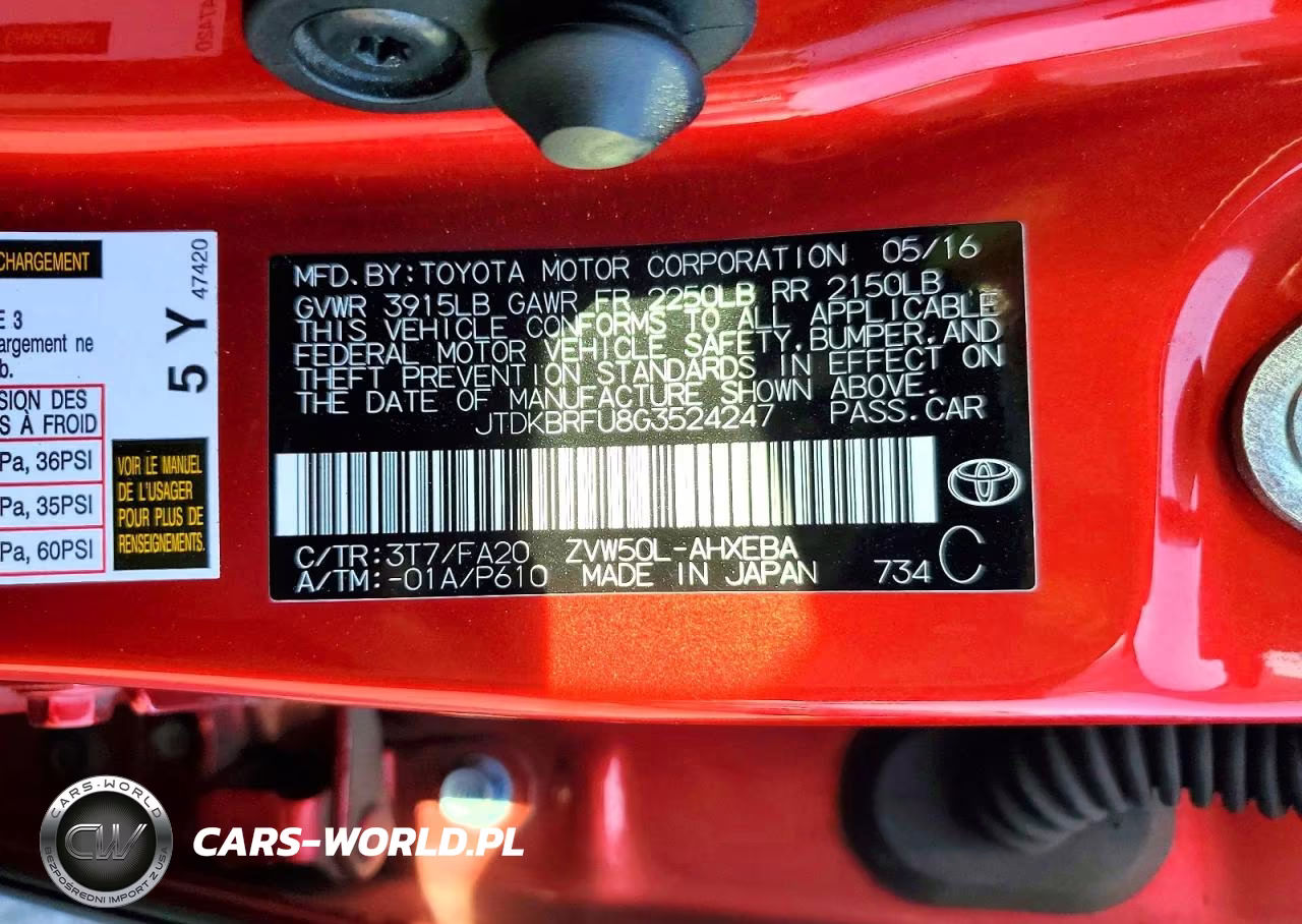 2016 Toyota Prius Two VIN:JTDKBRFU8G3524247 - 12