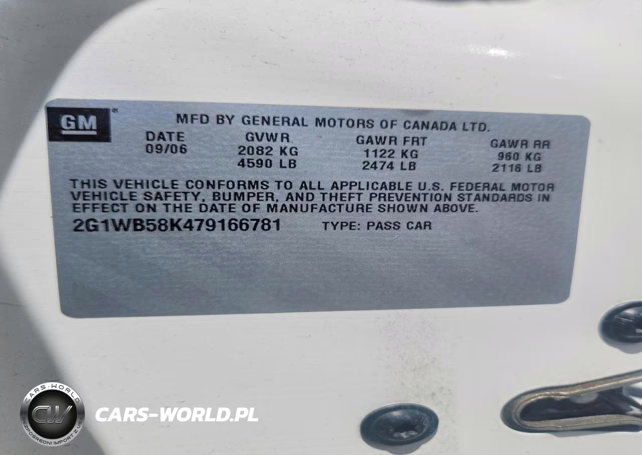 2007 Chev Impala VIN:2G1WB58K479166781 - 12