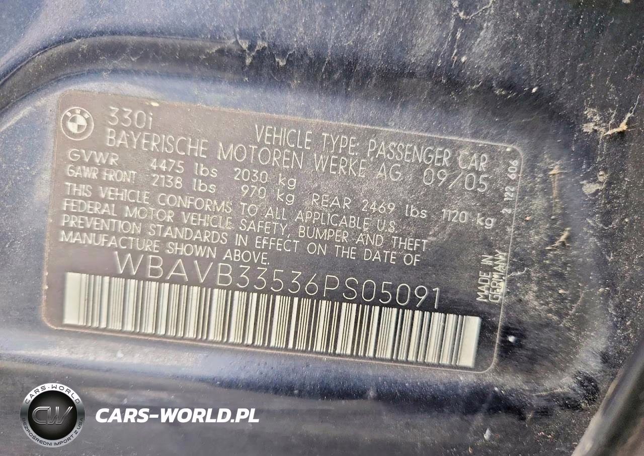 2006 BMW 330 I VIN:WBAVB33536PS05091 - 12