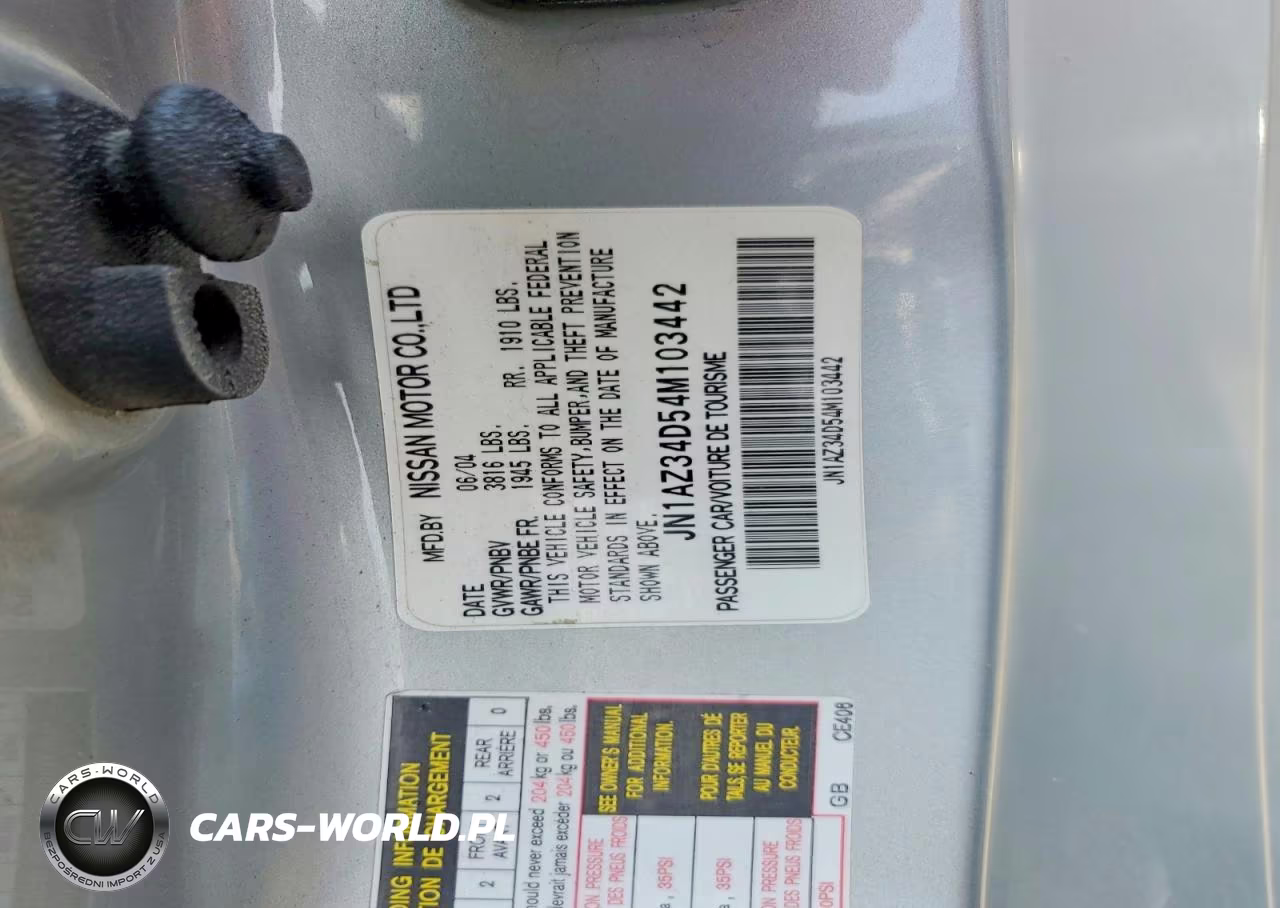 2004 Nissan 350Z Coupe VIN:JN1AZ34D54M103442 - 13