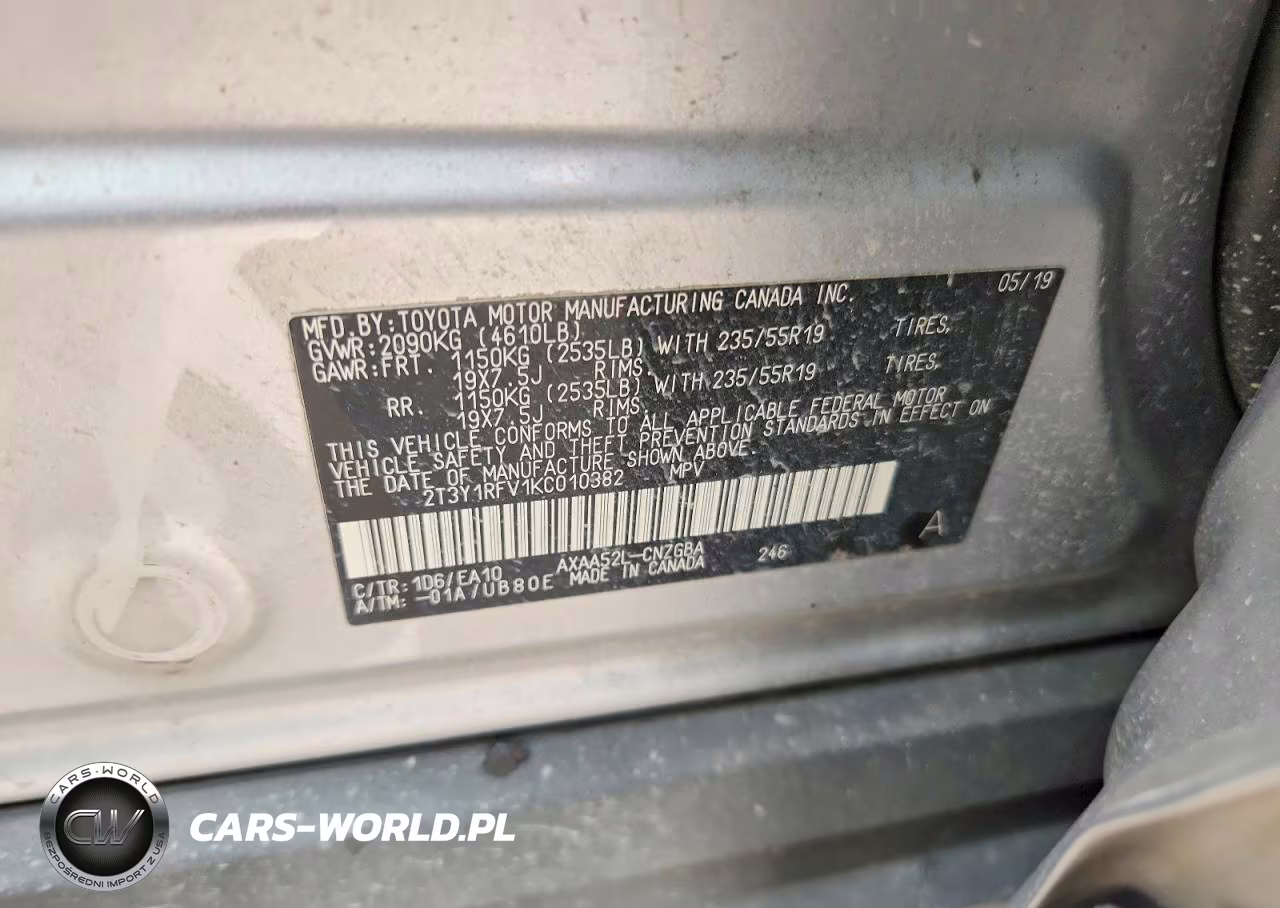 2019 Toyota Rav4 Limited VIN:2T3Y1RFV1KC010382 - 13