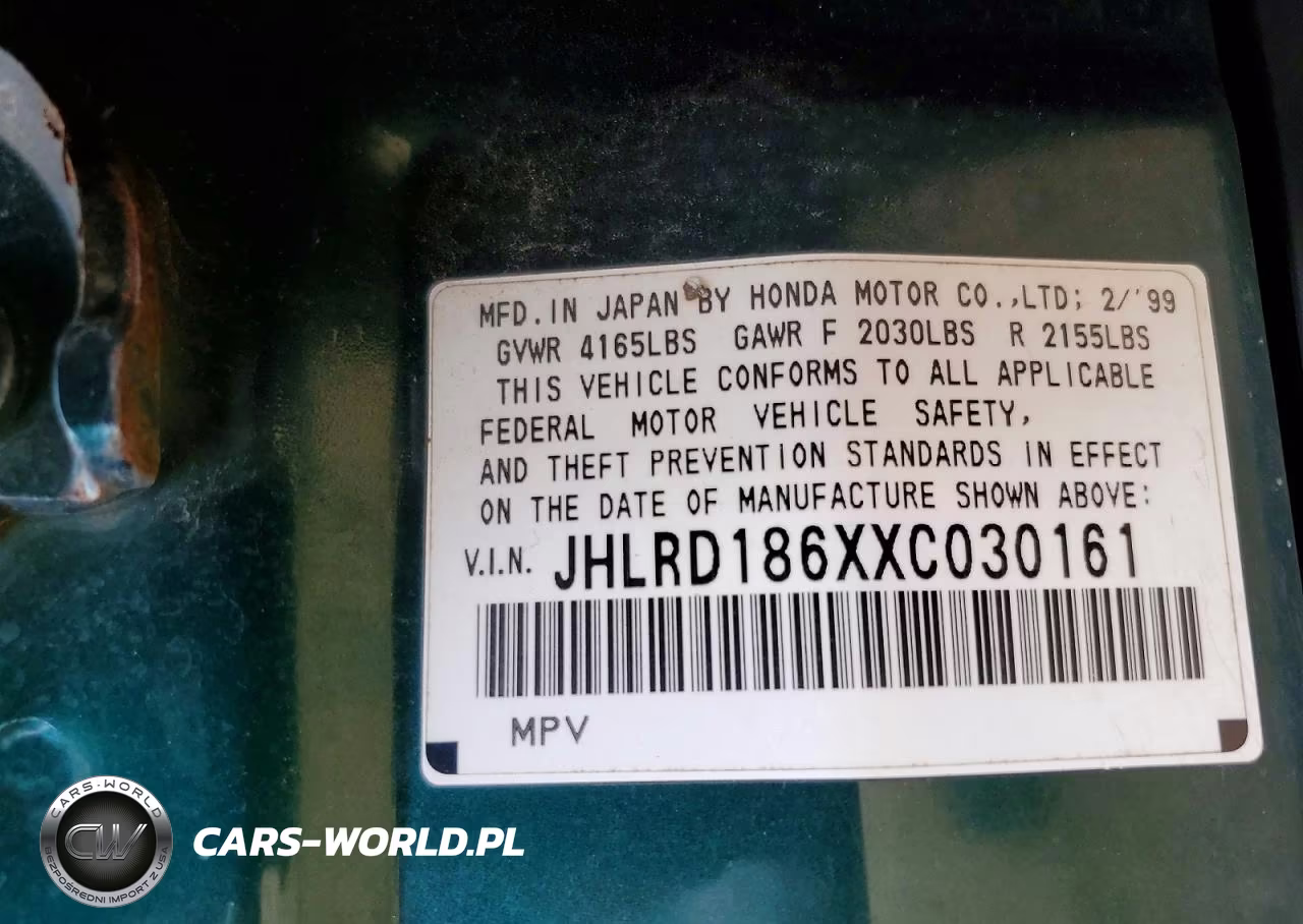 1999 Honda Cr-V Ex VIN:JHLRD186XXC030161 - 13