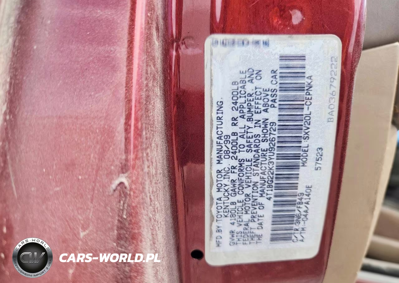 2000 Toyota Camry Le VIN:4T1BG22K3YU926729 - 14