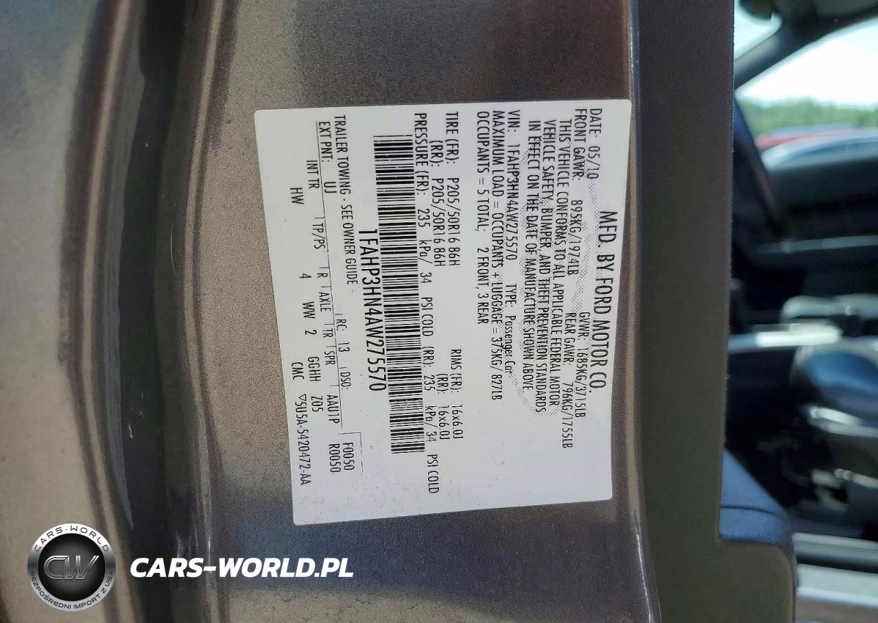 2010 Ford Focus Sel VIN:1FAHP3HN4AW275570 - 12