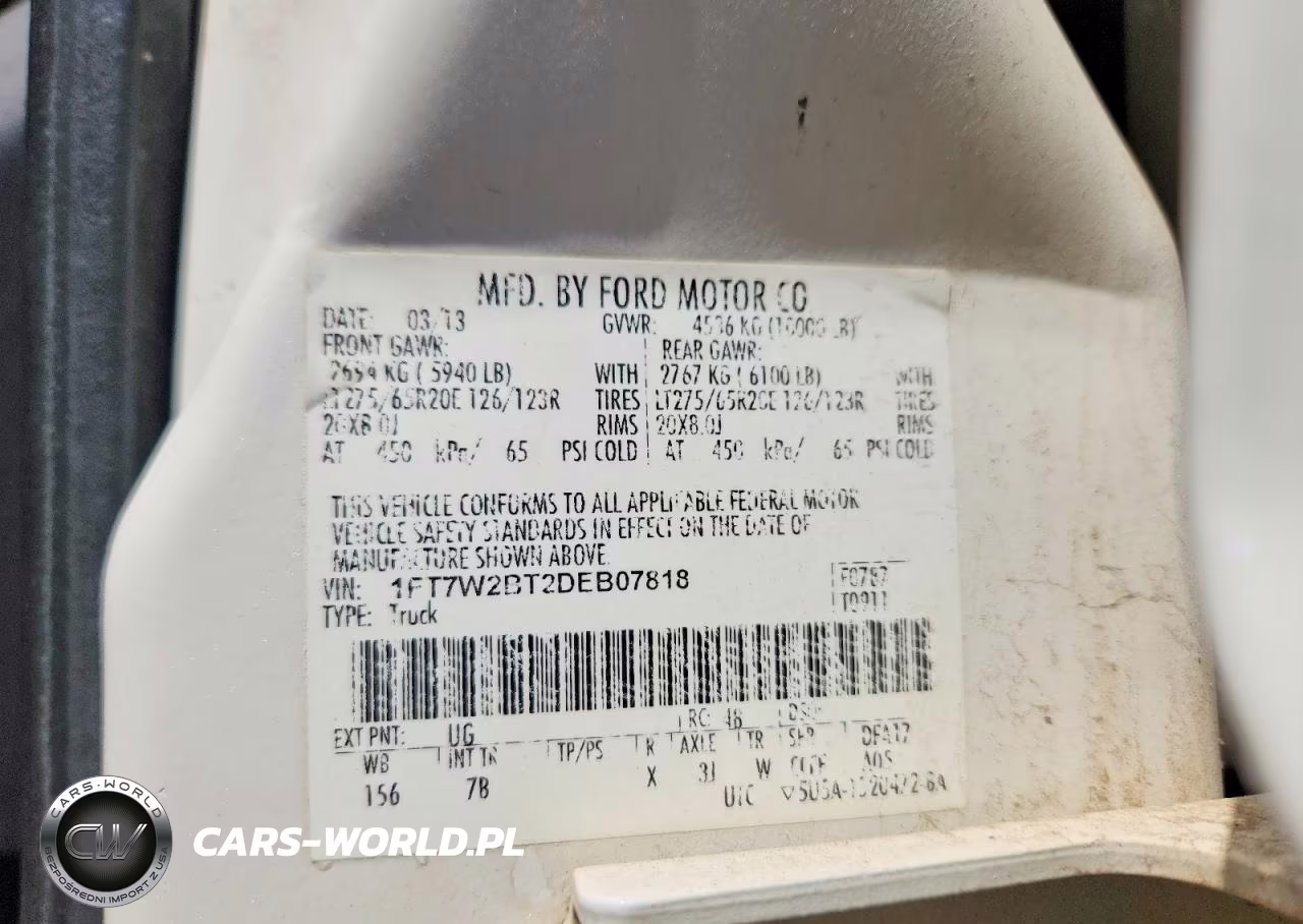 2013 Ford F250 Super Duty VIN:1FT7W2BT2DEB07818 - 12