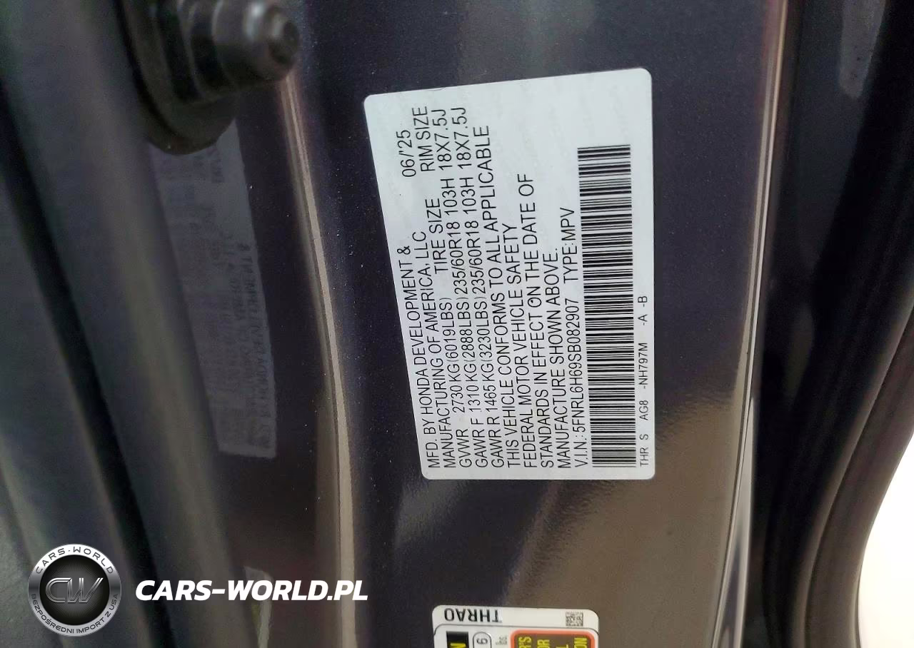 2025 Honda Odyssey Exl VIN:5FNRL6H69SB082907 - 13