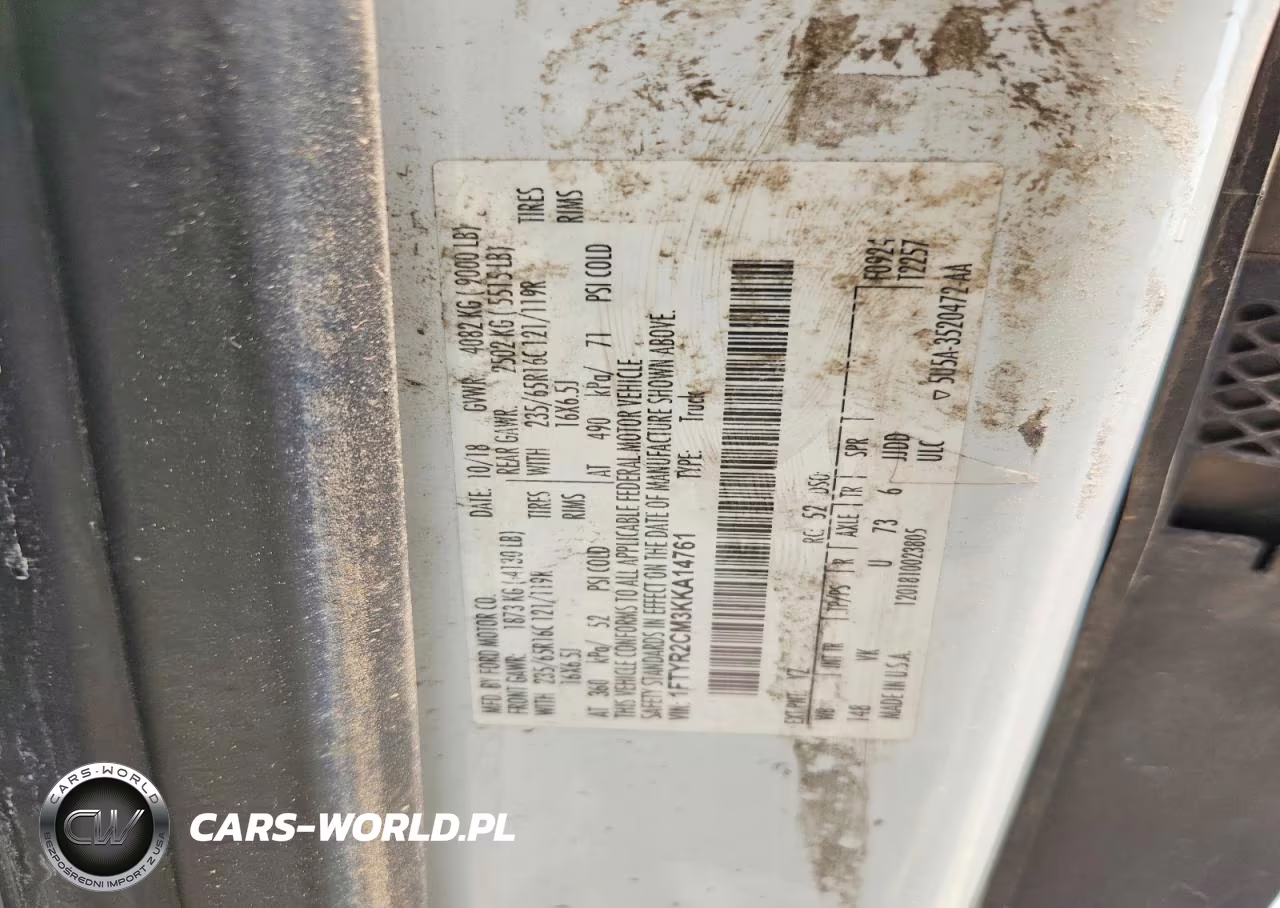2019 Ford Transit-250 VIN:1FTYR2CM3KKA14761 - 13