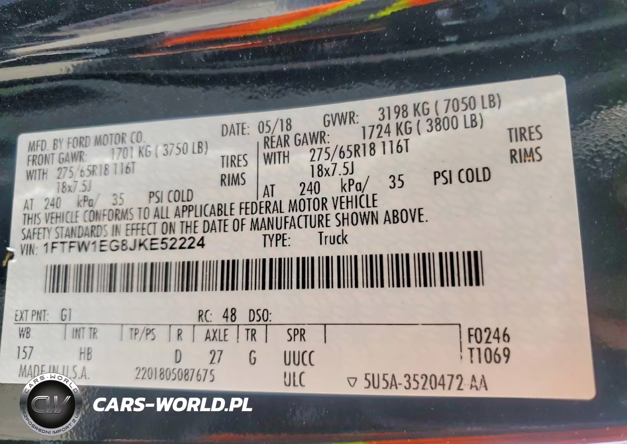 2018 Ford F150 Supercrew VIN:1FTFW1EG8JKE52224 - 12