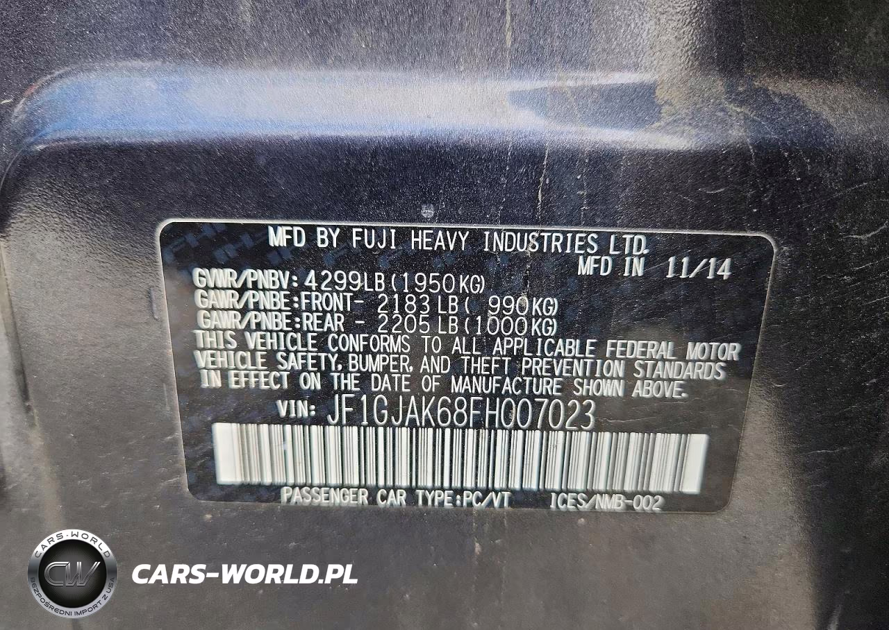 2015 Subaru Impreza Premium Plus VIN:JF1GJAK68FH007023 - 12