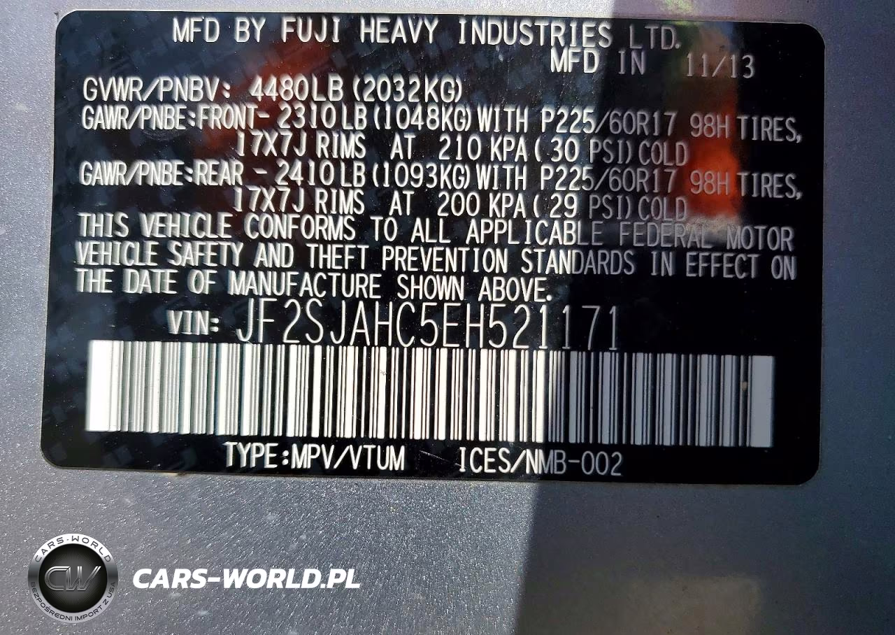 2014 Subaru Forester 2.5I Limited VIN:JF2SJAHC5EH521171 - 13