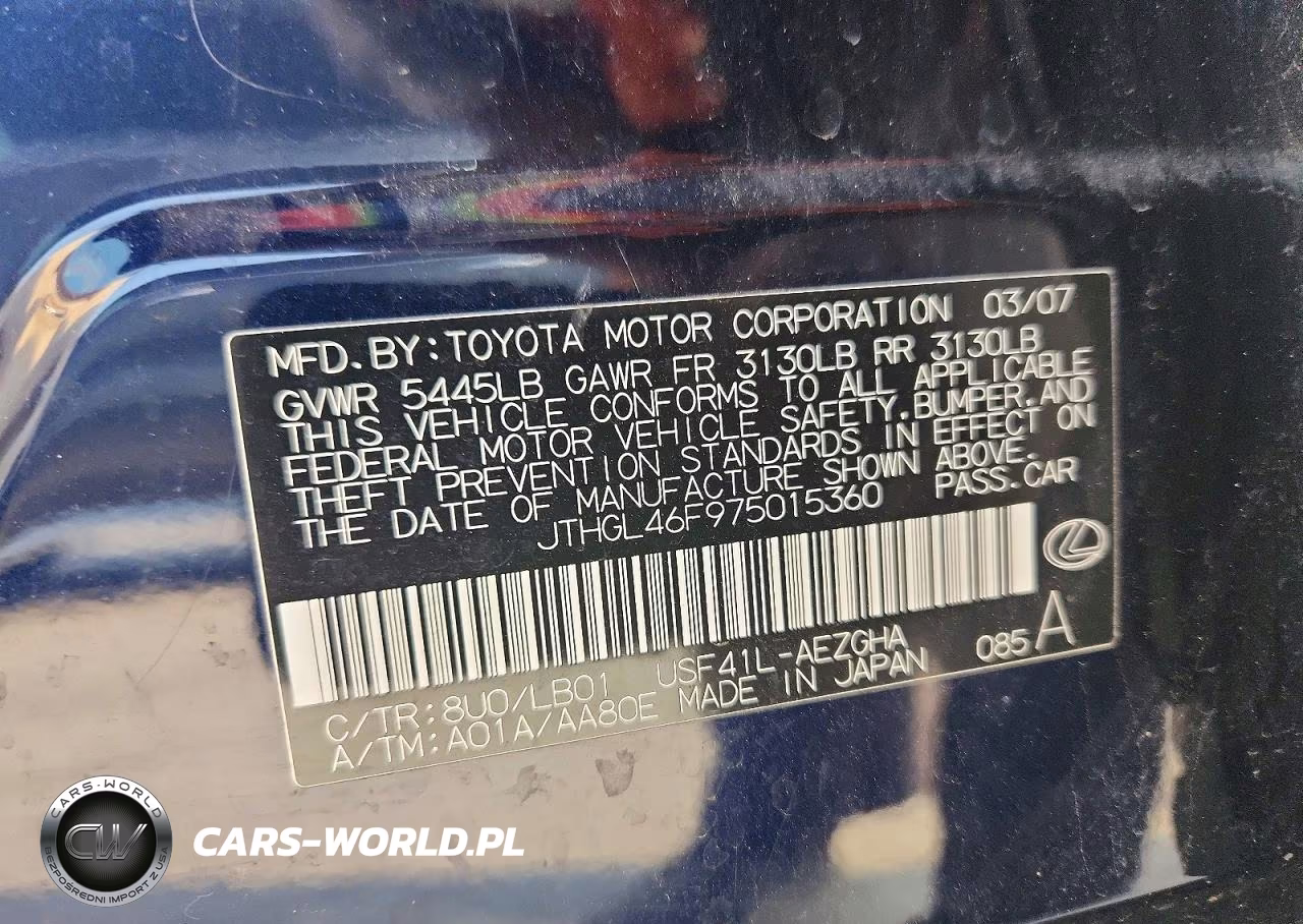 2007 Lexus Ls 460L VIN:JTHGL46F975015360 - 12