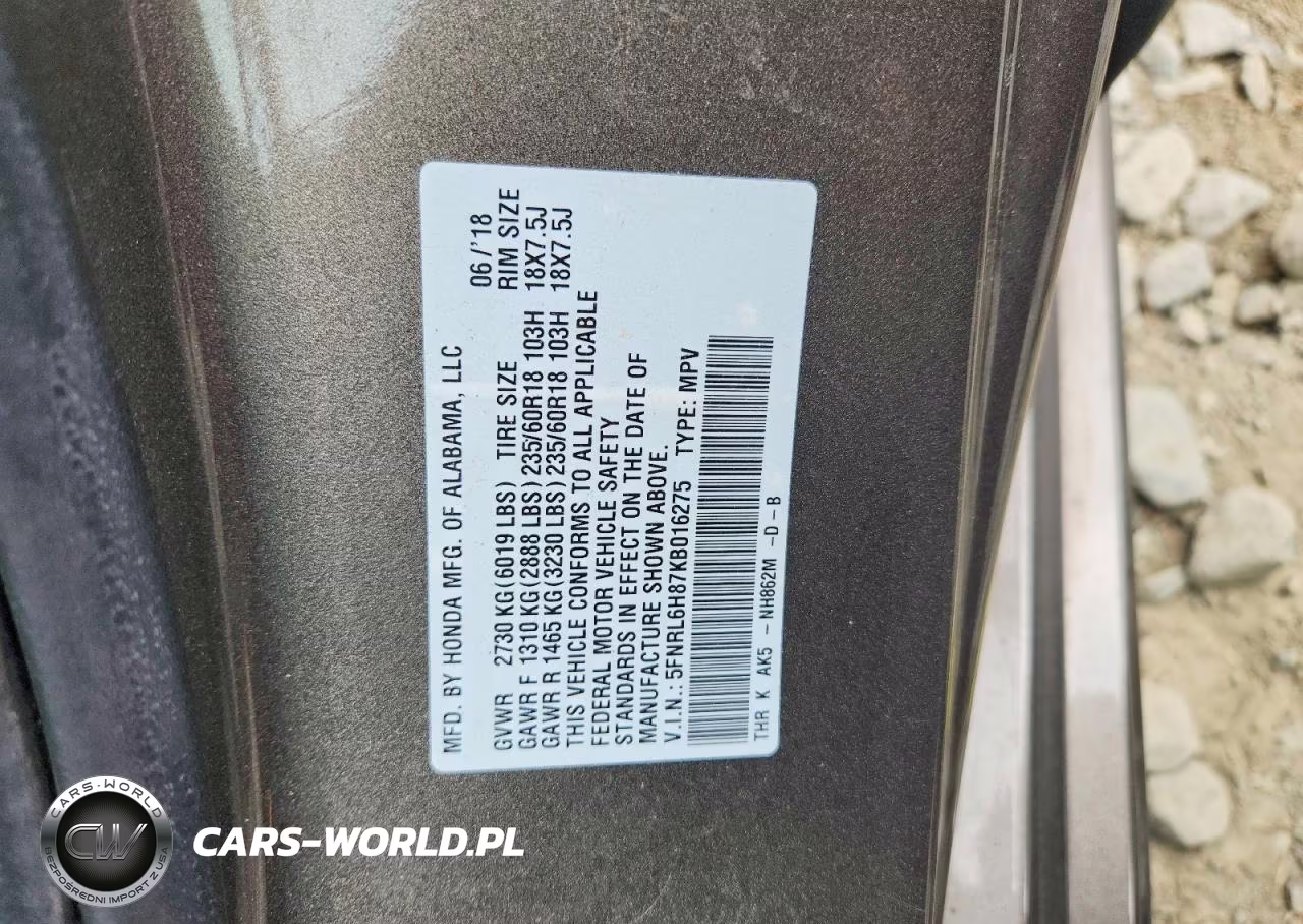 2019 Honda Odyssey Touring VIN:5FNRL6H87KB016275 - 12