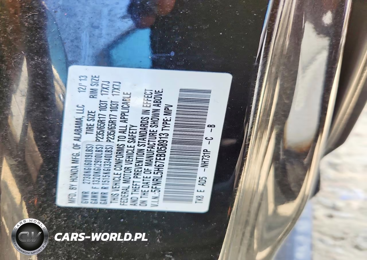 2014 Honda Odyssey Exl VIN:5FNRL5H67EB058913 - 14
