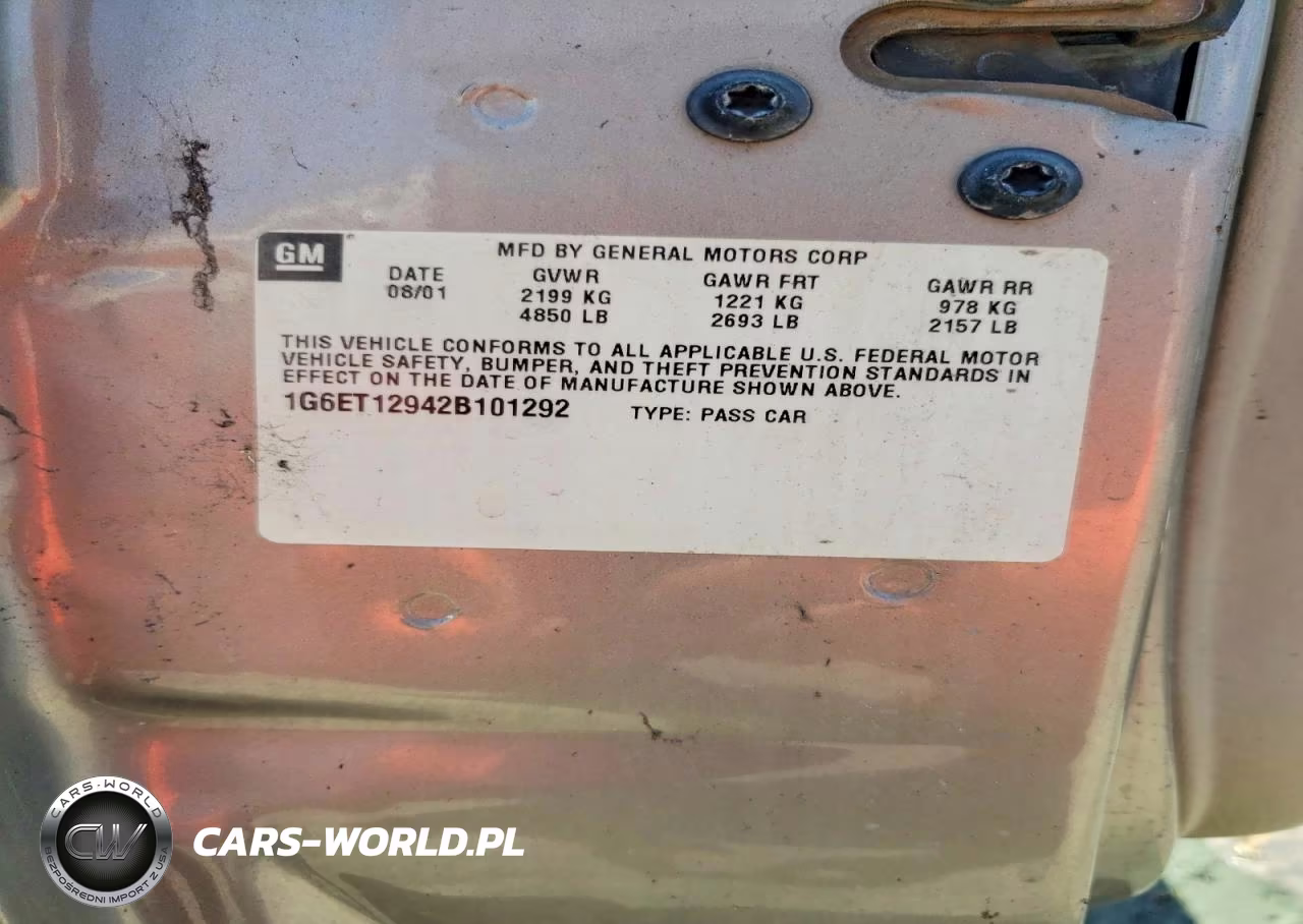 2002 Cadillac Eldorado Etc VIN:1G6ET12942B101292 - 12