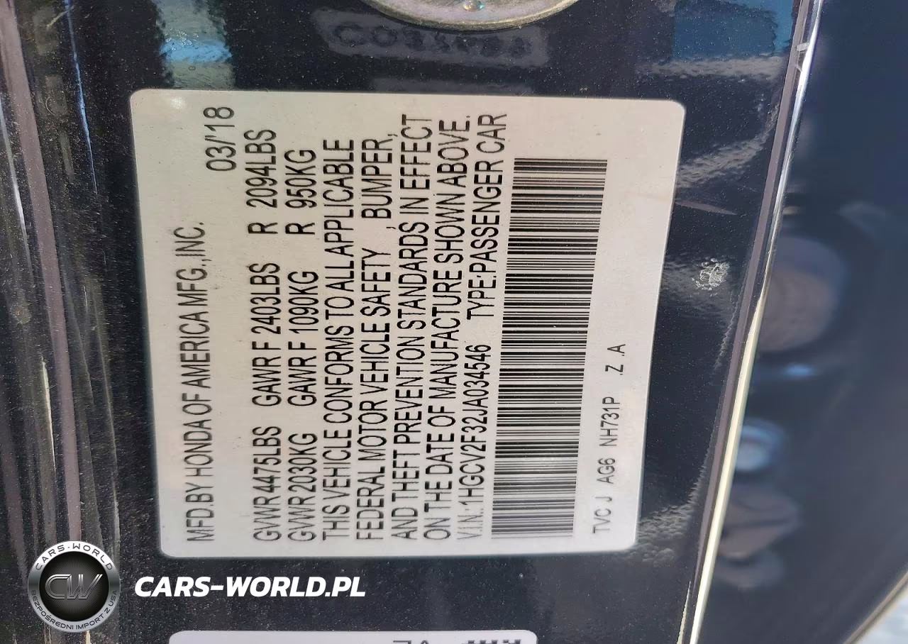 2018 Honda Accord Sport VIN:1HGCV2F32JA034546 - 12