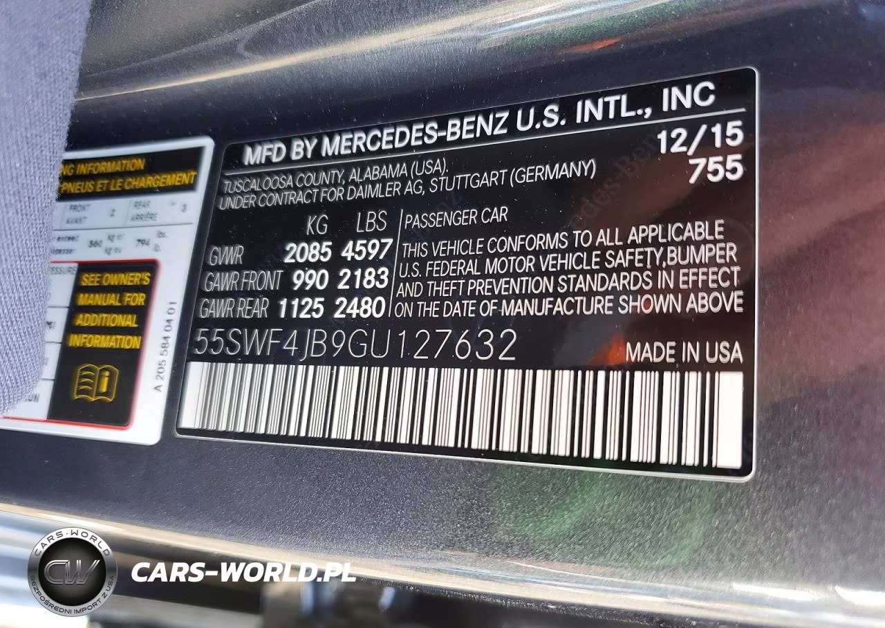 2016 Mercedes-Benz C 300 VIN:55SWF4JB9GU127632 - 12