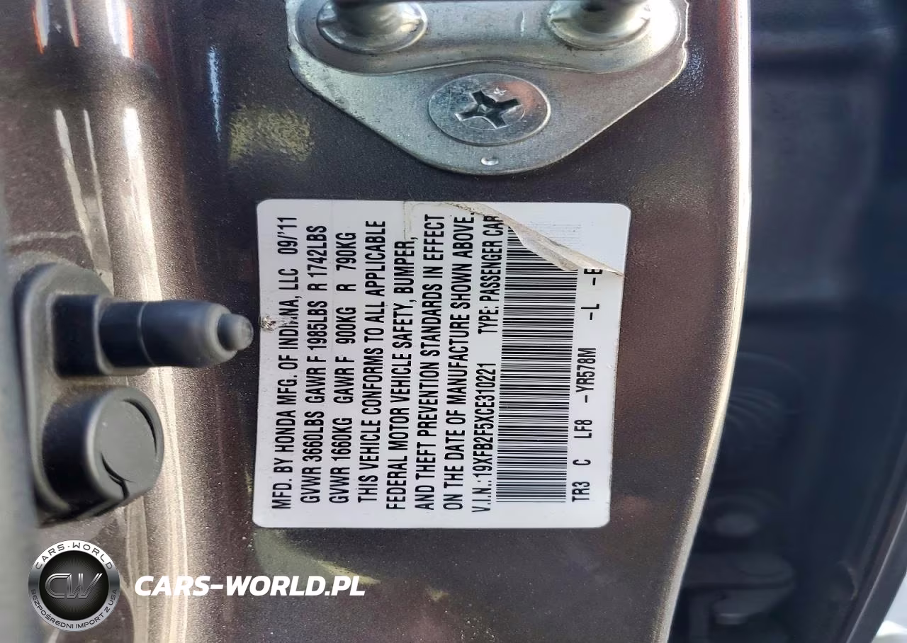 2012 Honda Civic Lx VIN:19XFB2F5XCE310221 - 13