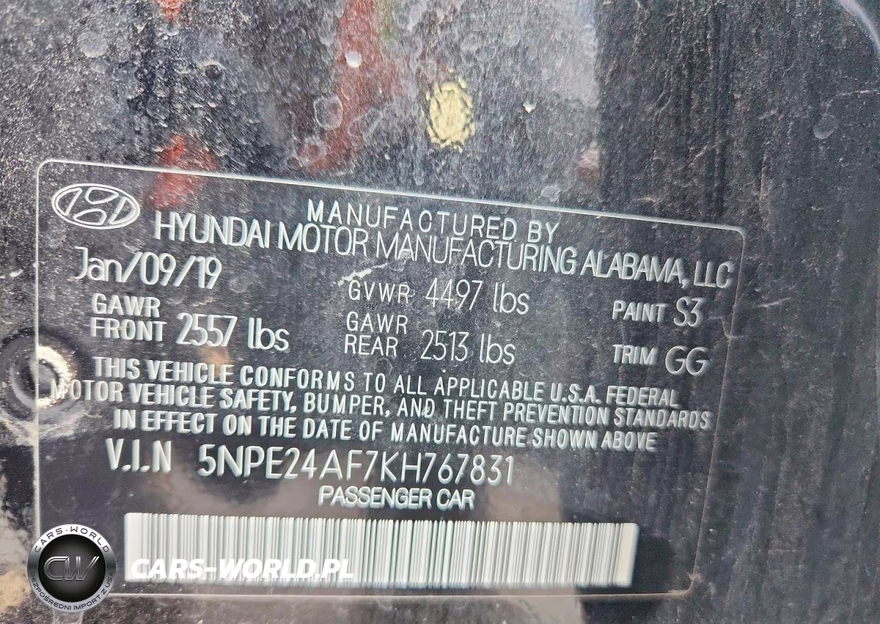 2019 Hyundai Sonata Se VIN:5NPE24AF7KH767831 - 13
