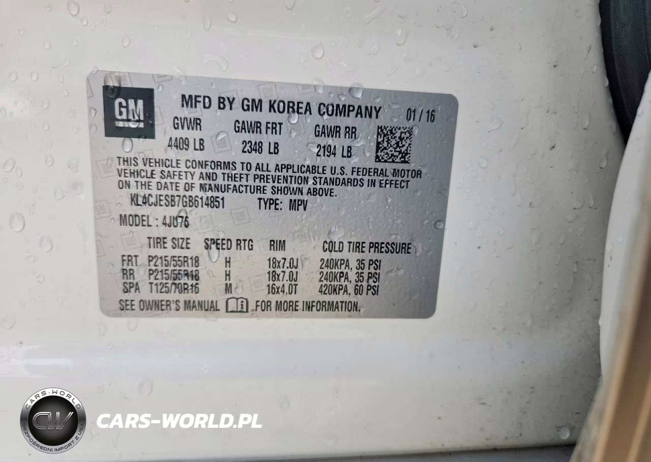 2016 Buick Encore VIN:KL4CJESB7GB614851 - 13