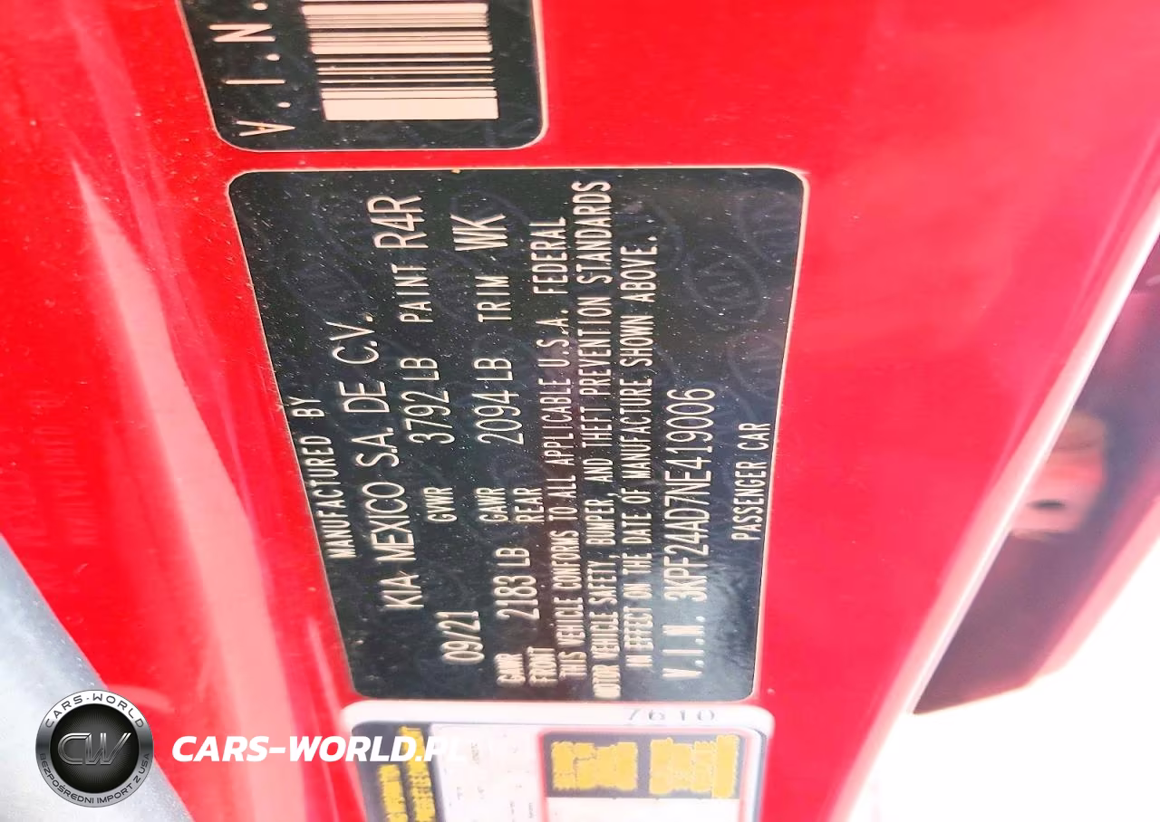 2022 Kia Forte Fe VIN:3KPF24AD7NE419006 - 12