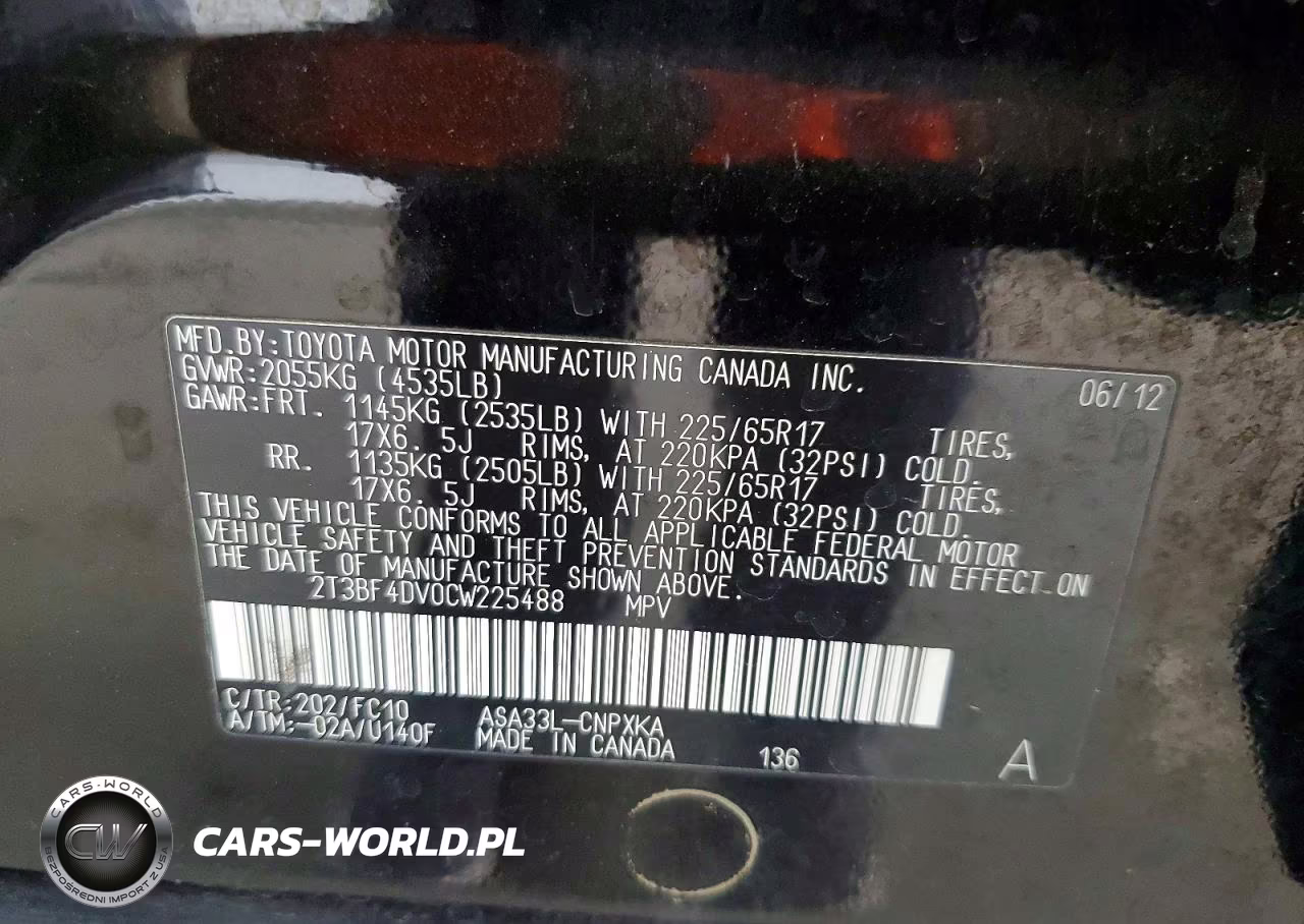 2012 Toyota Rav4 Base VIN:2T3BF4DV0CW225488 - 13