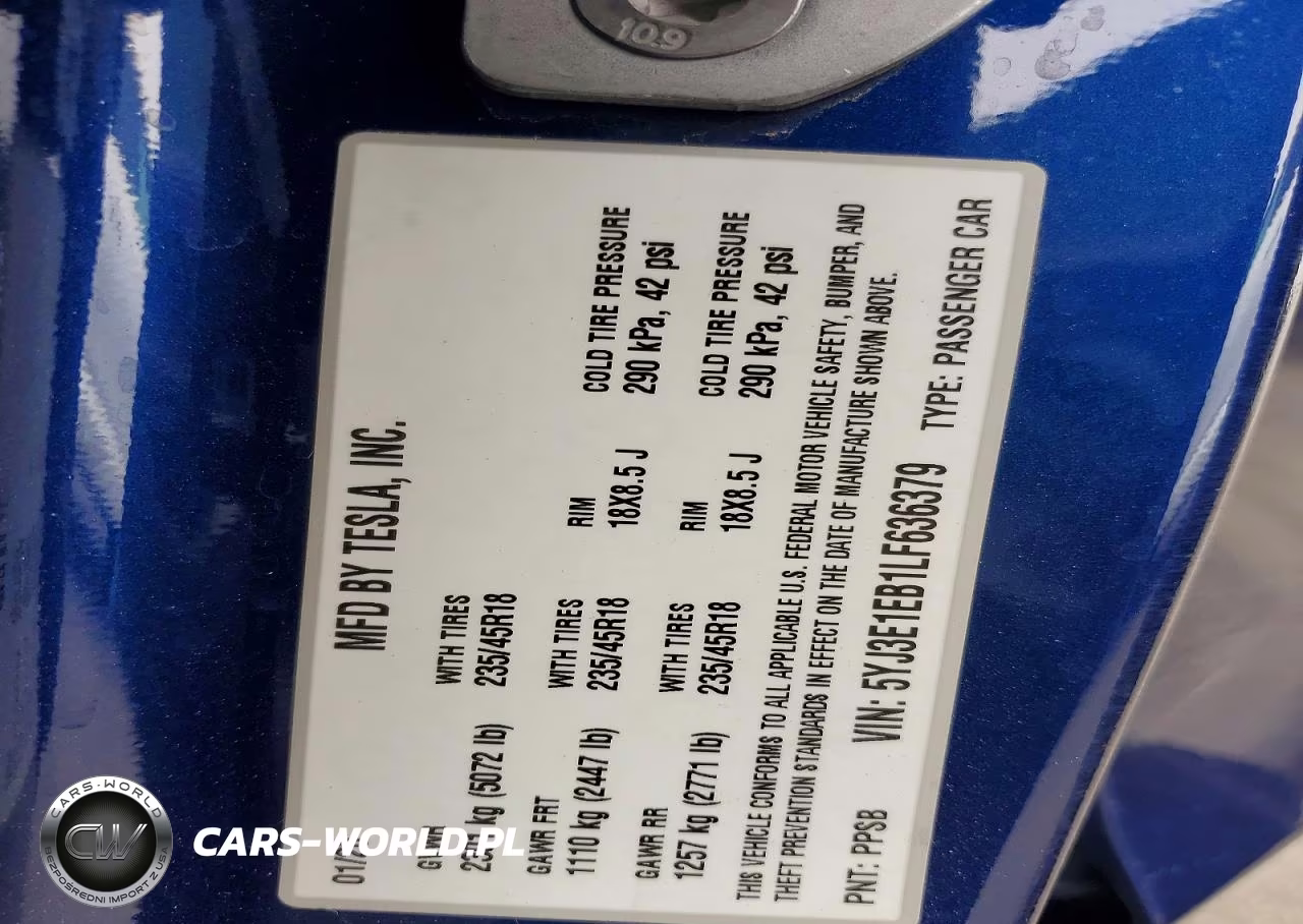 2020 Tesla Model 3 VIN:5YJ3E1EB1LF636379 - 12