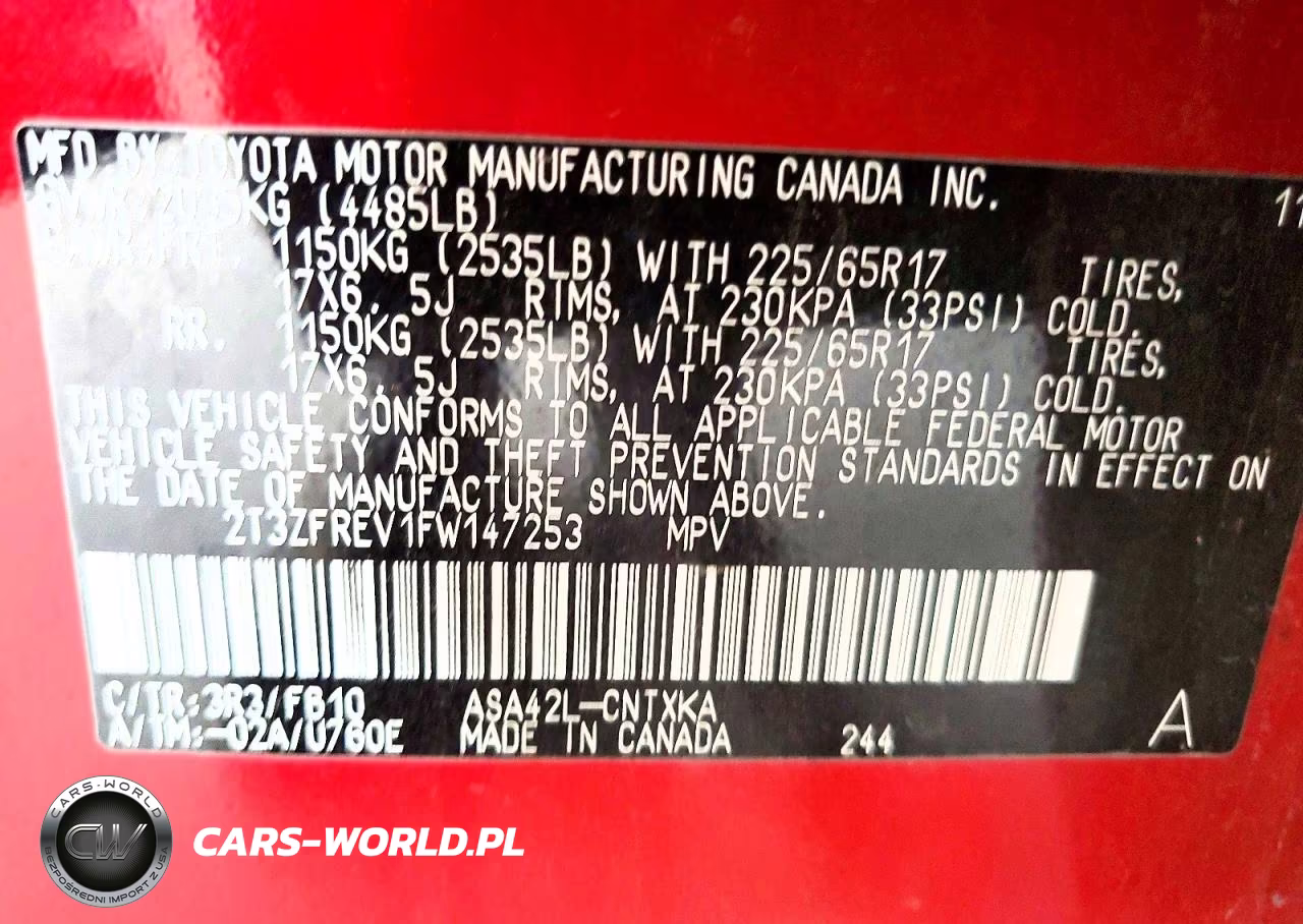 2015 Toyota Rav4 Le VIN:2T3ZFREV1FW147253 - 12