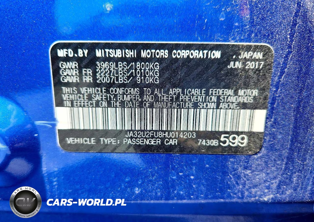 2017 Mitsubishi Lancer Es VIN:JA32U2FU8HU014203 - 12