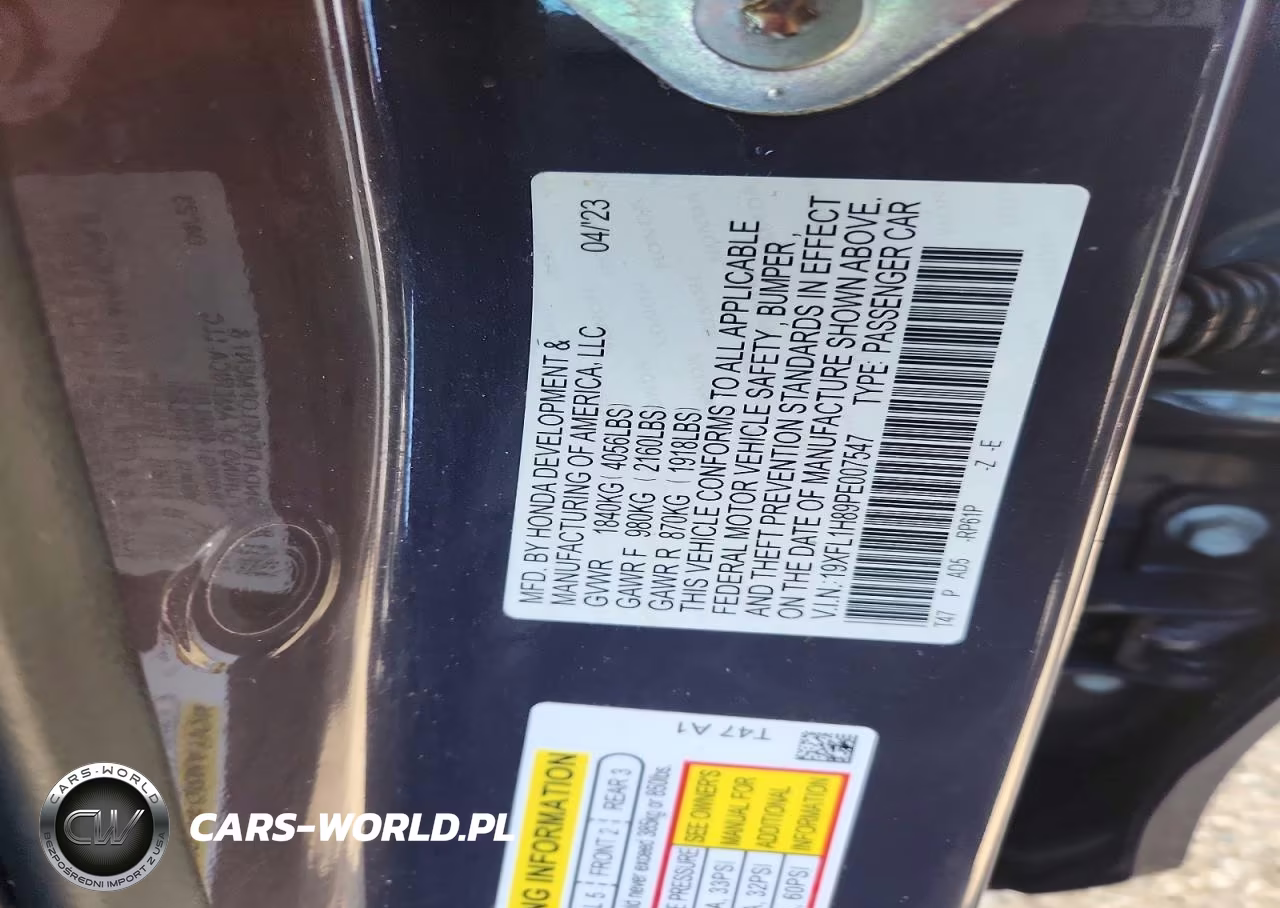 2023 Honda Civic Sport Touring VIN:19XFL1H89PE007547 - 13