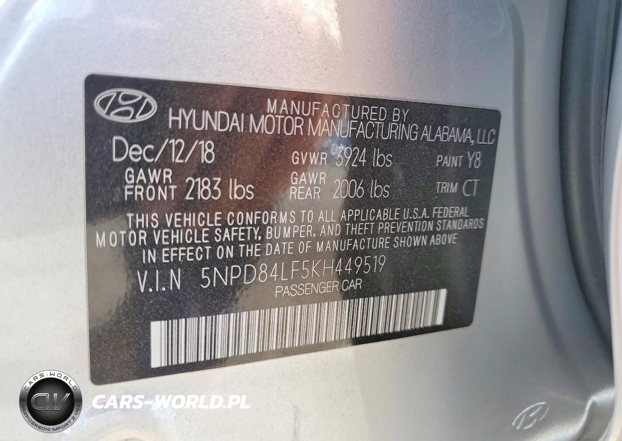 2019 Hyundai Elantra Sel VIN:5NPD84LF5KH449519 - 12