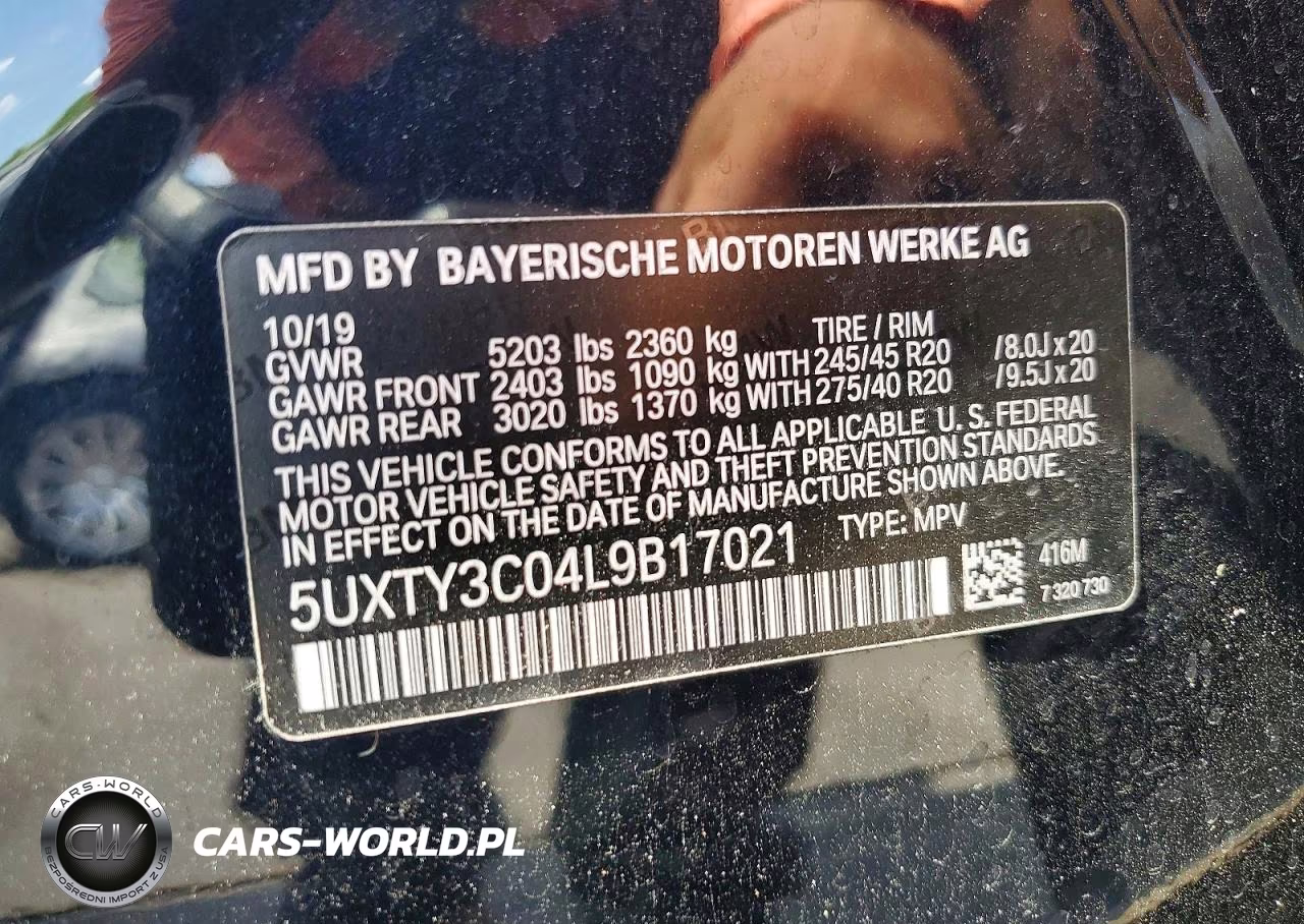 2020 BMW X3 Sdrive30I VIN:5UXTY3C04L9B17021 - 13