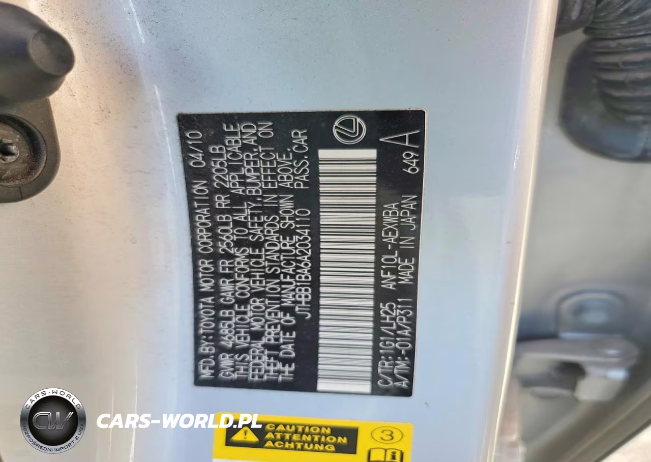 2010 Lexus Hs 250H VIN:JTHBB1BA6A2034110 - 12