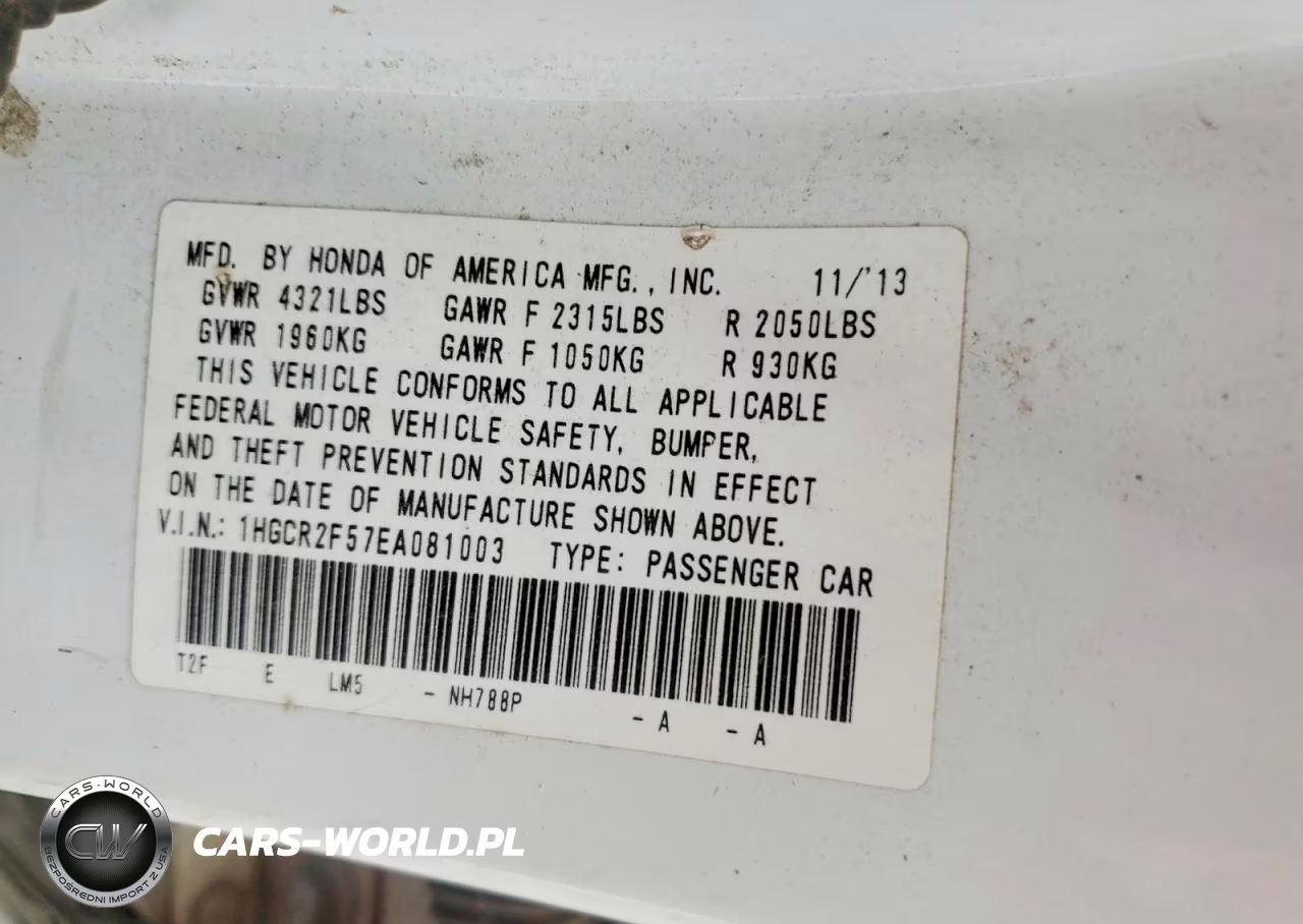 2014 Honda Accord Sport VIN:1HGCR2F57EA081003 - 13