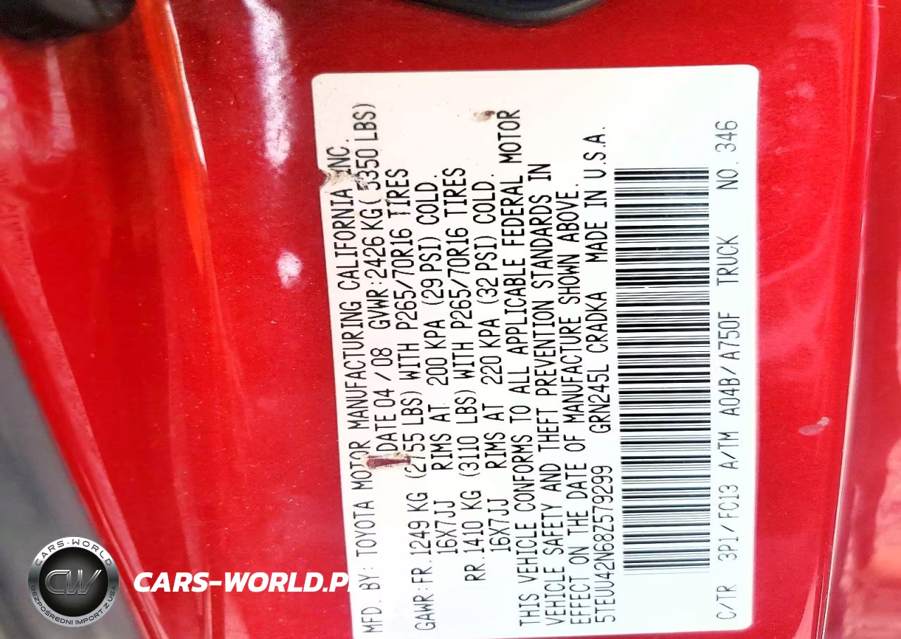 2008 Toyota Tacoma Access Cab VIN:5TEUU42N68Z579299 - 12
