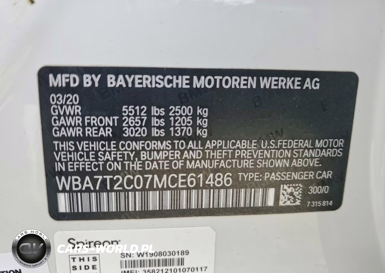 2021 BMW 740 I VIN:WBA7T2C07MCE61486 - 12