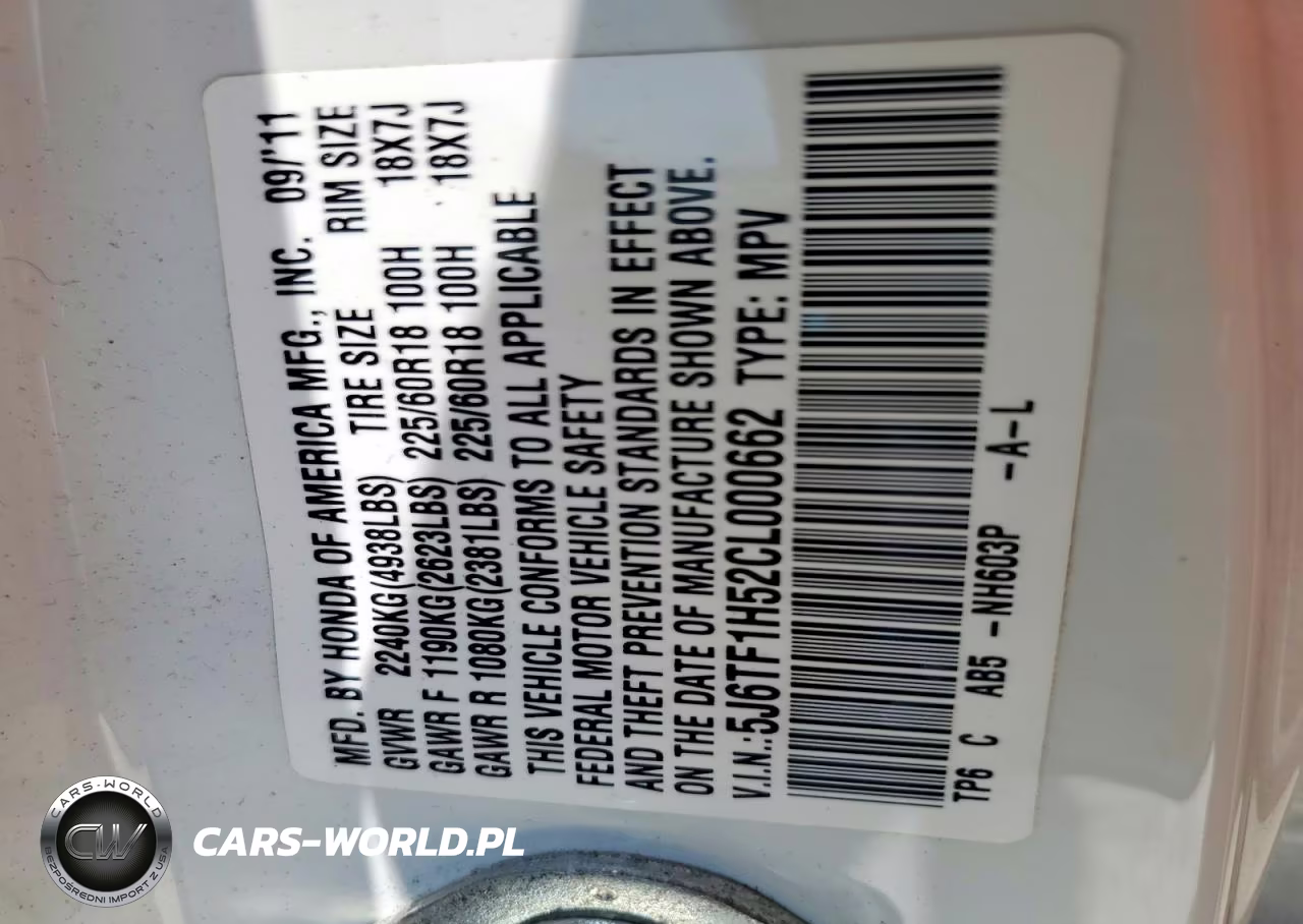 2012 Honda Crosstour Exl VIN:5J6TF1H52CL000662 - 13