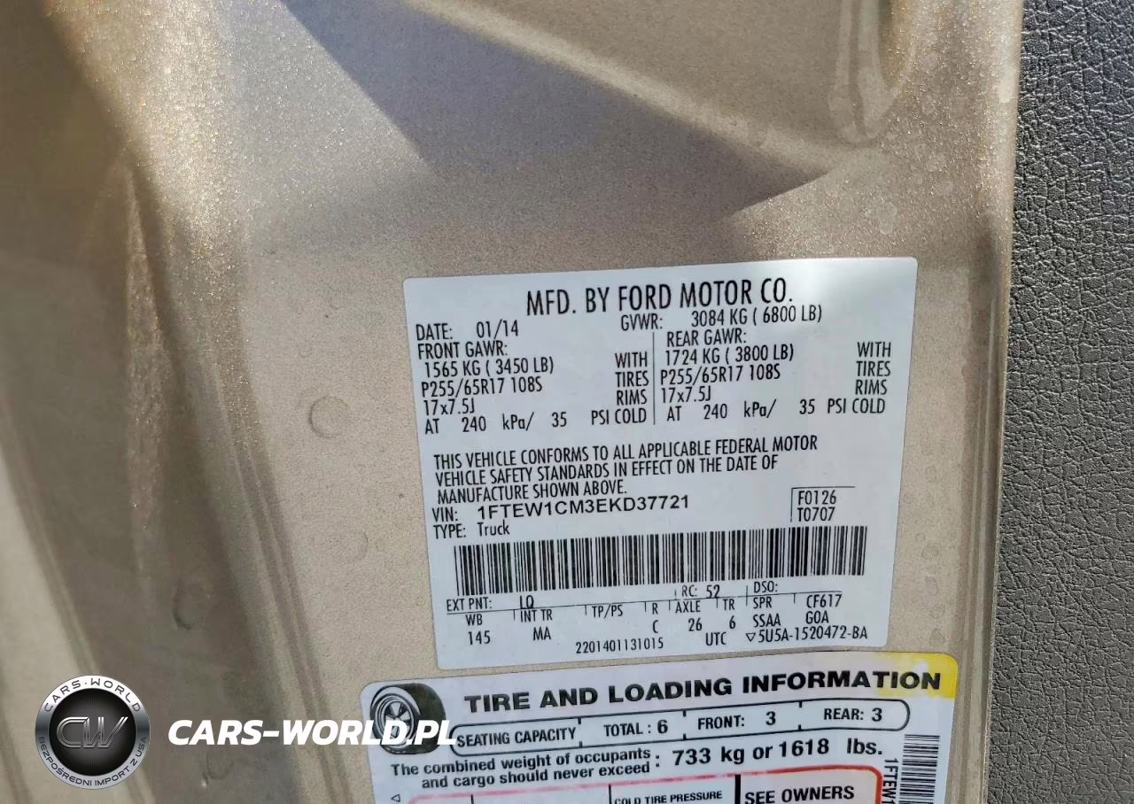 2014 Ford F150 Supercrew VIN:1FTEW1CM3EKD37721 - 12