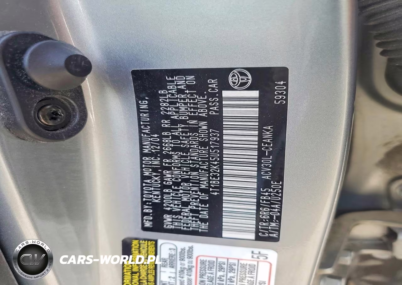 2005 Toyota Camry Le VIN:4T1BE32K45U517937 - 13