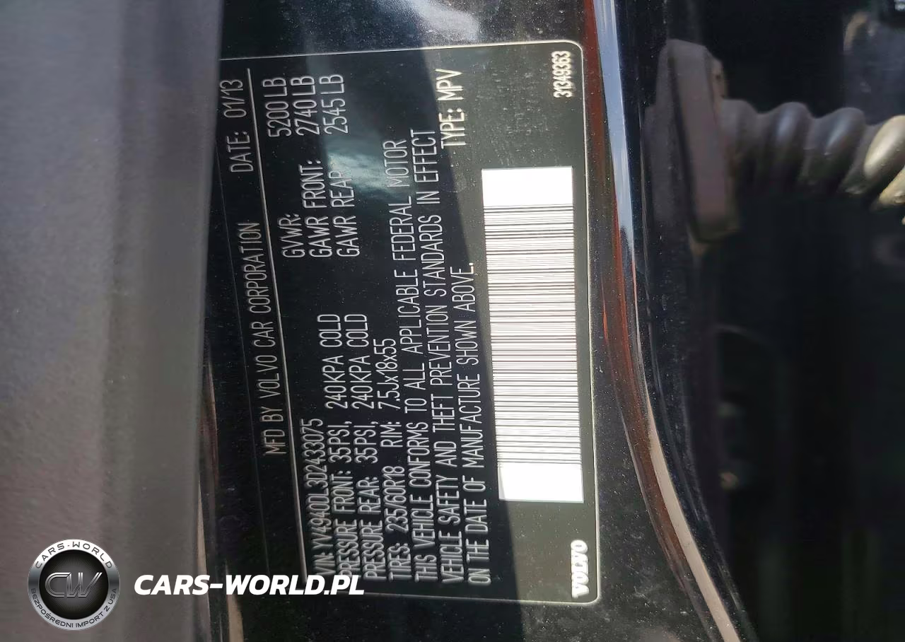 2013 Volvo Xc60 3.2 VIN:YV4940DL3D2433075 - 12