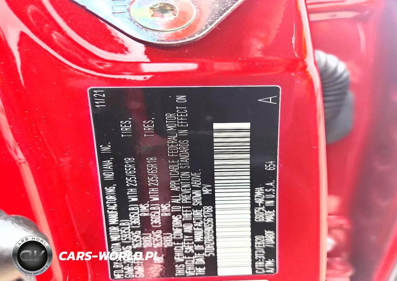 2022 Toyota Highlander Xle VIN:5TDHZRBH9NS561768 - 12