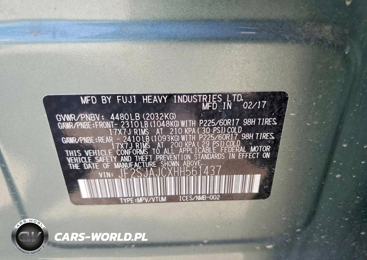 2017 Subaru Forester 2.5I Limited VIN:JF2SJAJCXHH561437 - 14