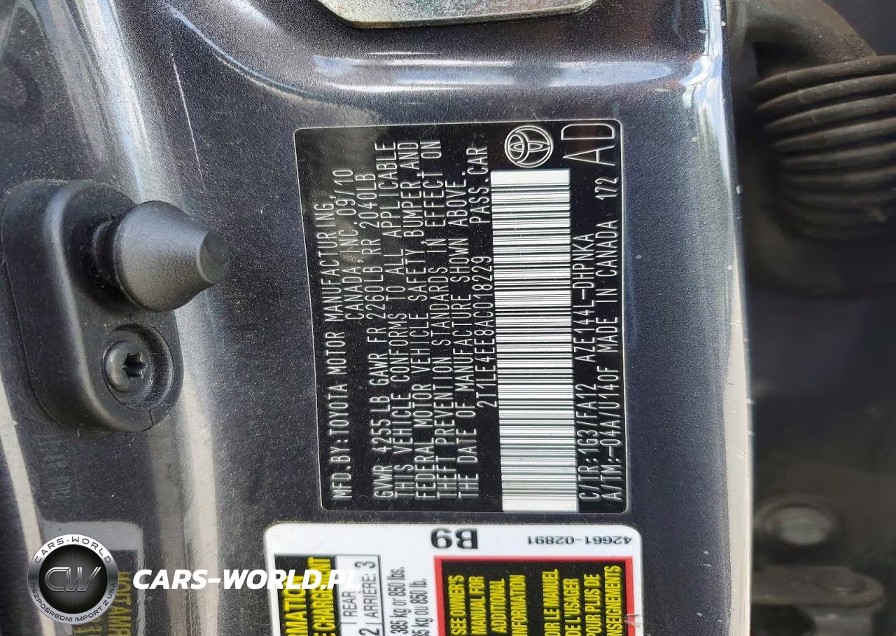 2010 Toyota Corolla Matrix S VIN:2T1LE4EE8AC018229 - 12