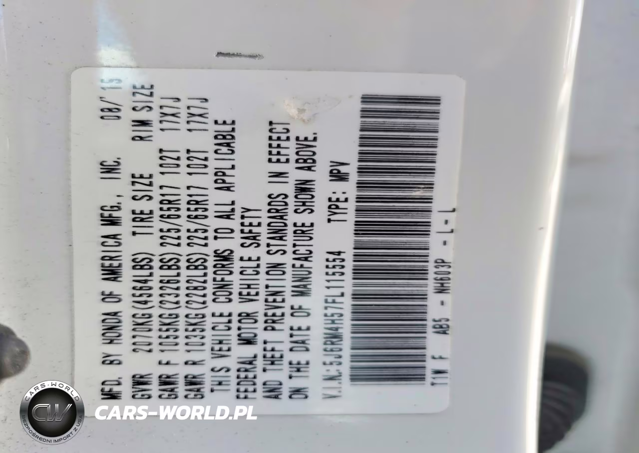 2015 Honda Cr-V Ex VIN:5J6RM4H57FL115554 - 13