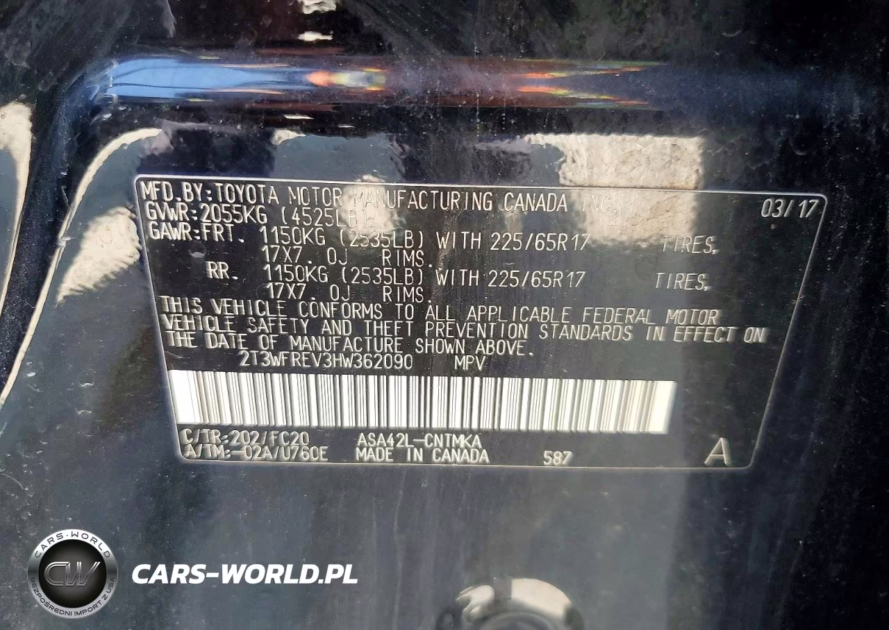 2017 Toyota Rav4 Xle VIN:2T3WFREV3HW362090 - 14
