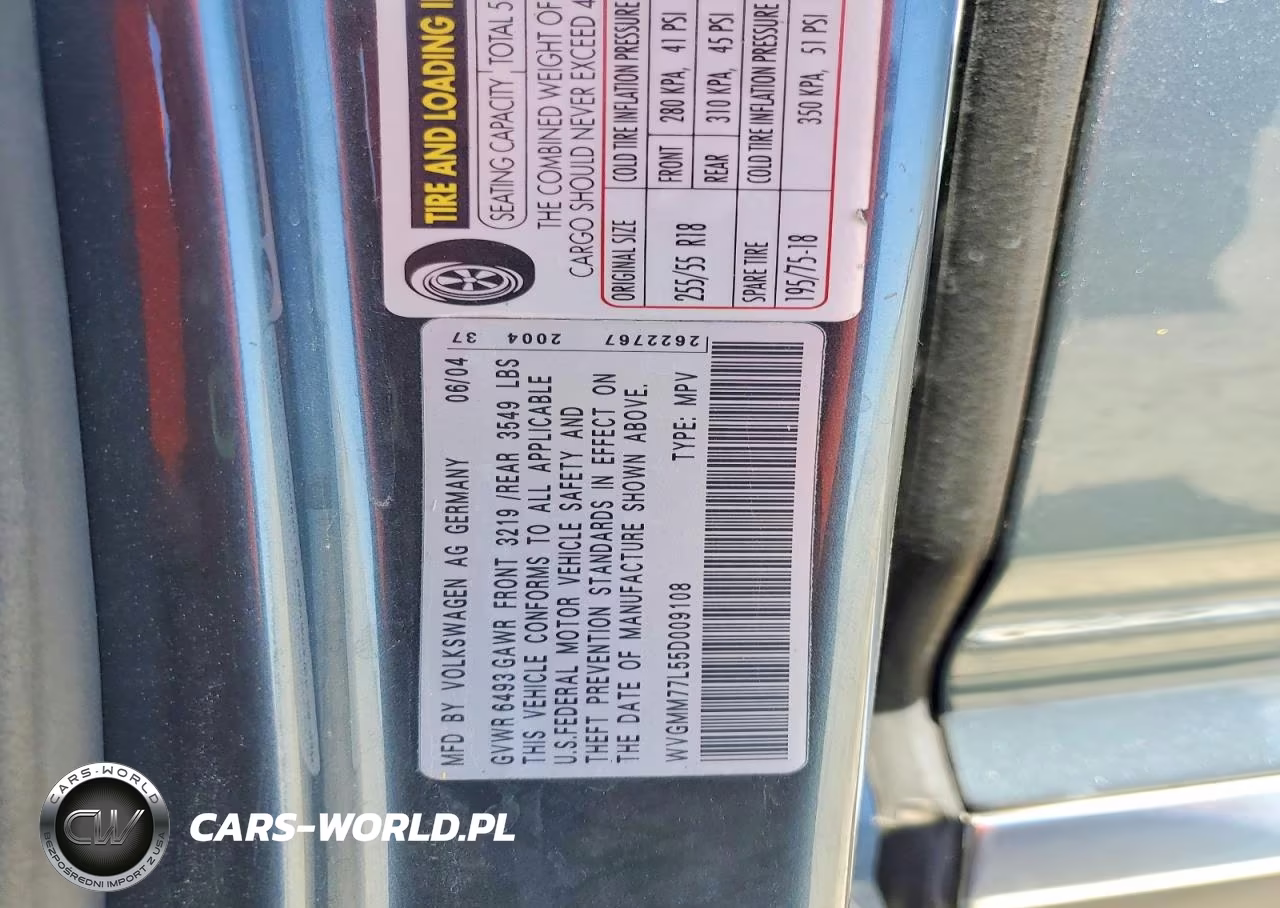 2005 Volkswagen Touareg 4.2 VIN:WVGMM77L55D009108 - 13