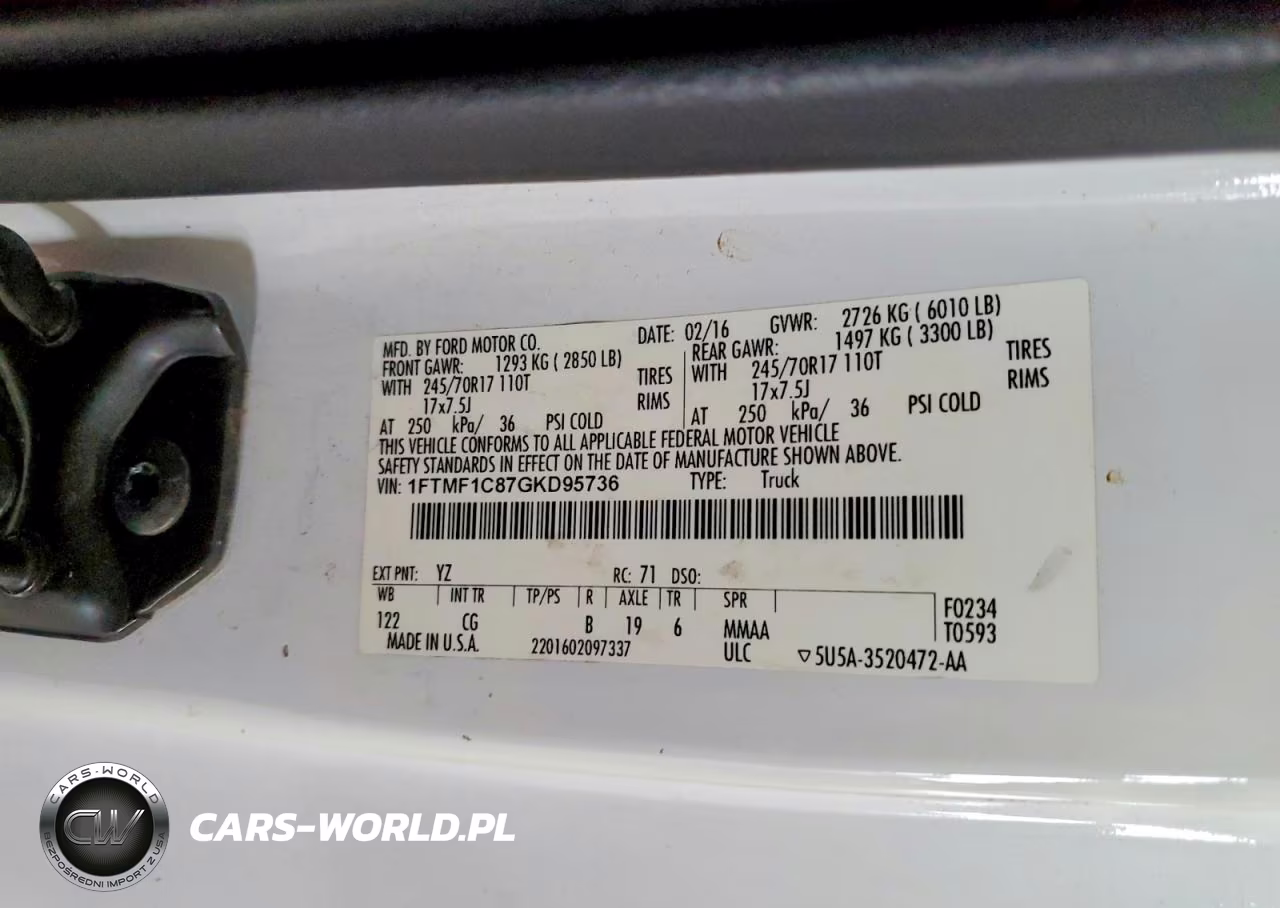 2016 Ford F150 VIN:1FTMF1C87GKD95736 - 12
