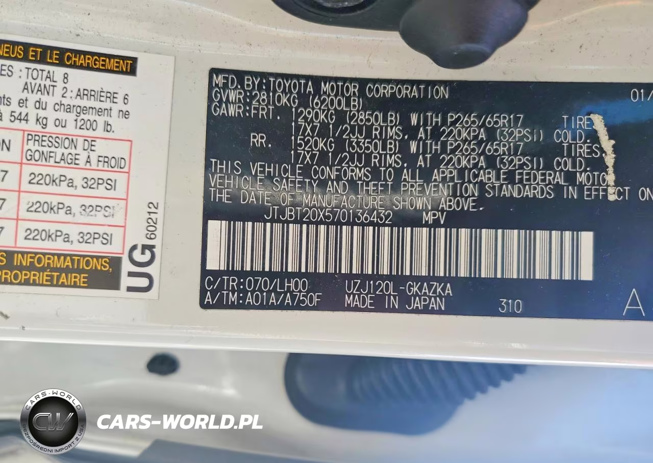 2007 Lexus Gx 470 VIN:JTJBT20X570136432 - 13